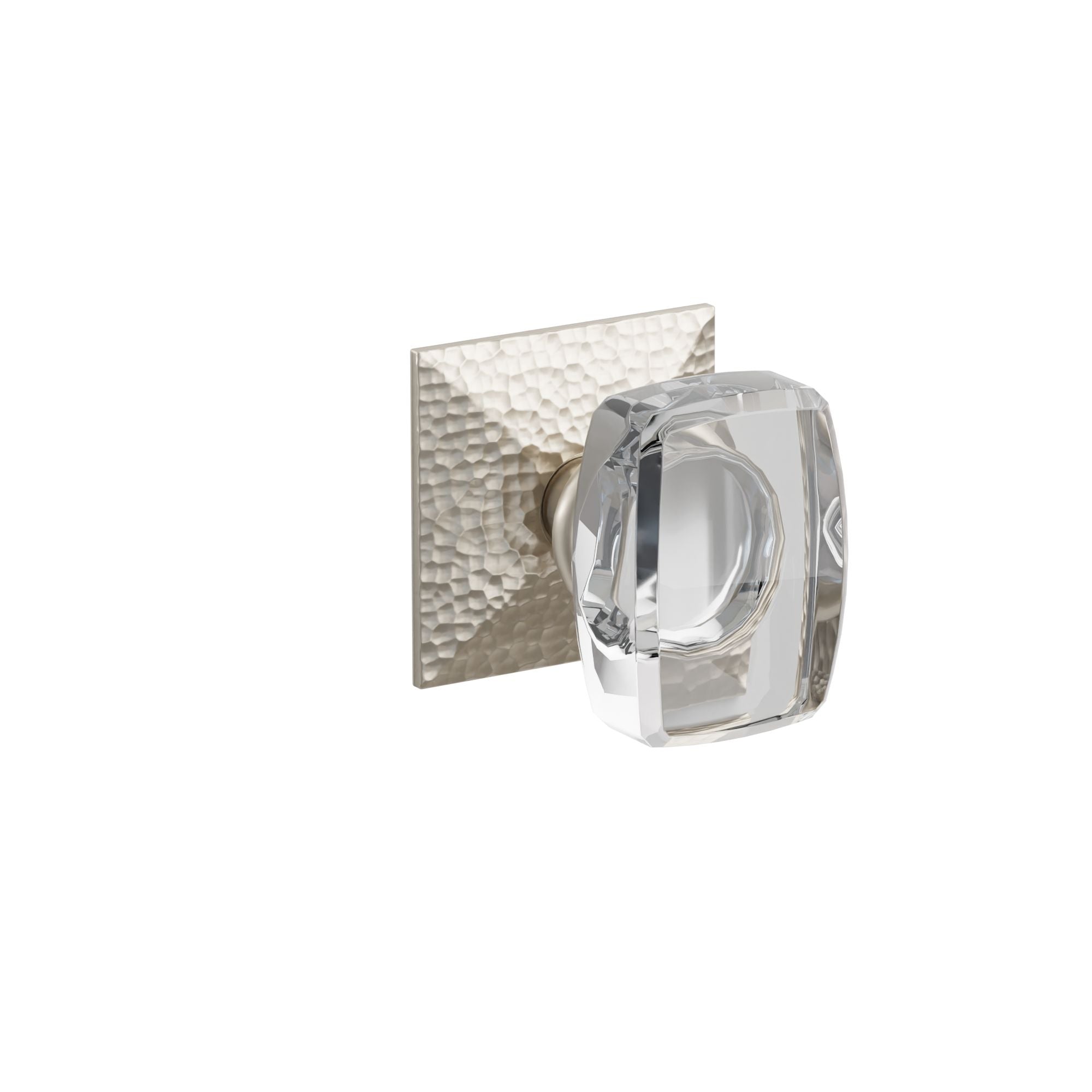 Emtek Windsor Glass Knob Set with Hammered Rosette