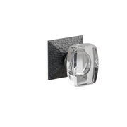 Emtek Concealed Fastener Windsor Glass Knob Set With Hammered Rosette