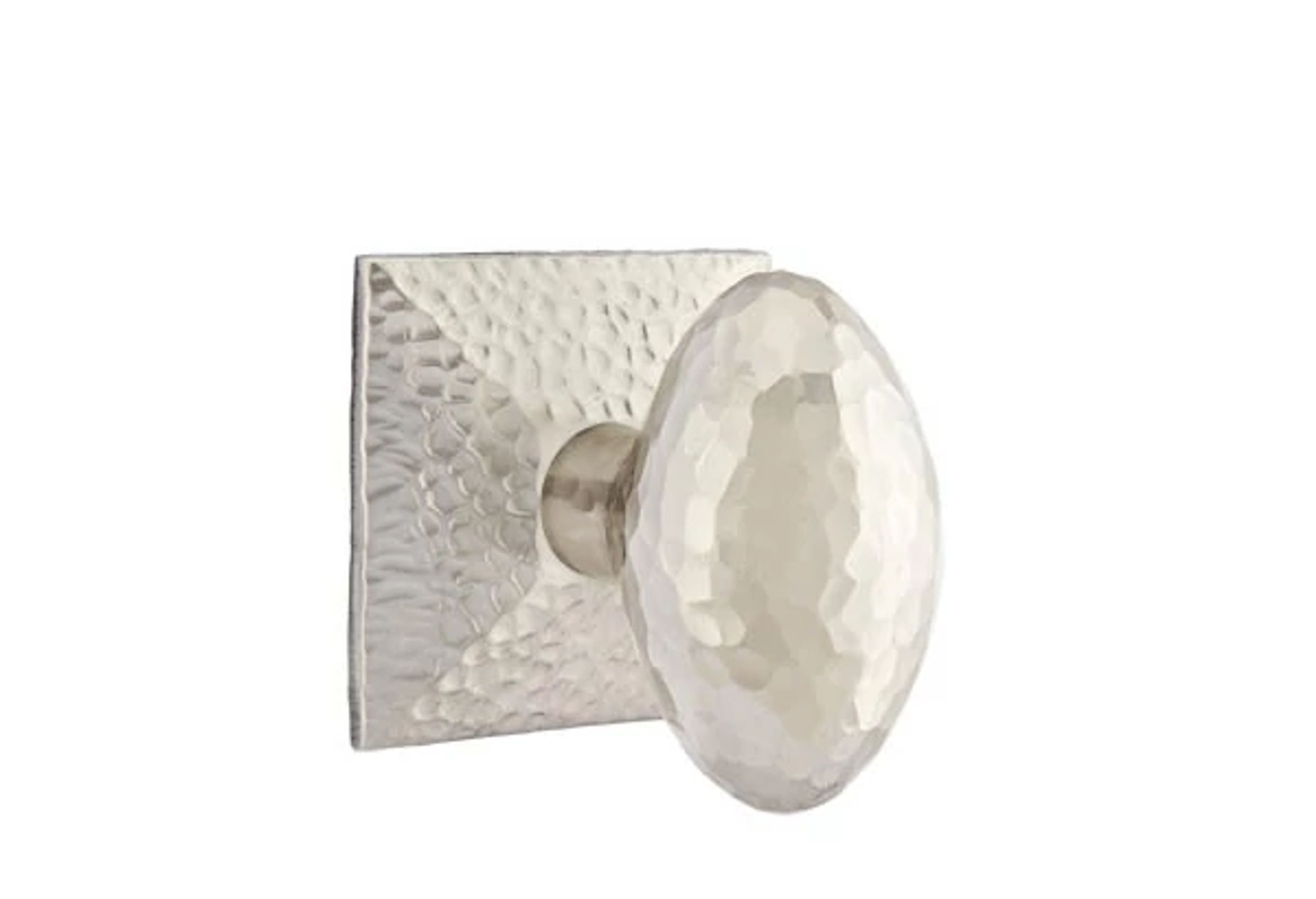 Emtek Concealed Fastener Hammered Egg Knob Set with Hammered Rosette