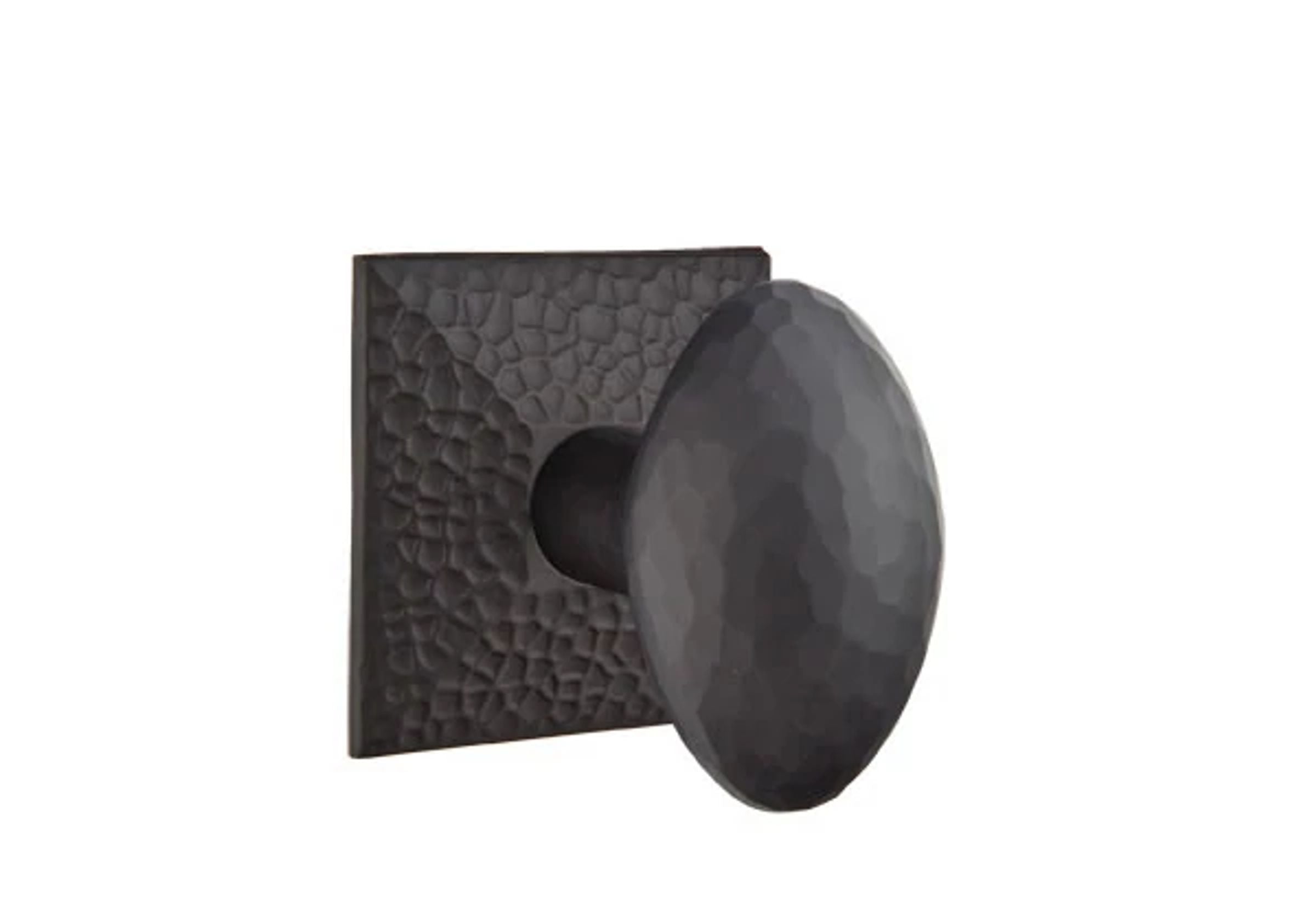 Emtek Concealed Fastener Hammered Egg Knob Set with Hammered Rosette