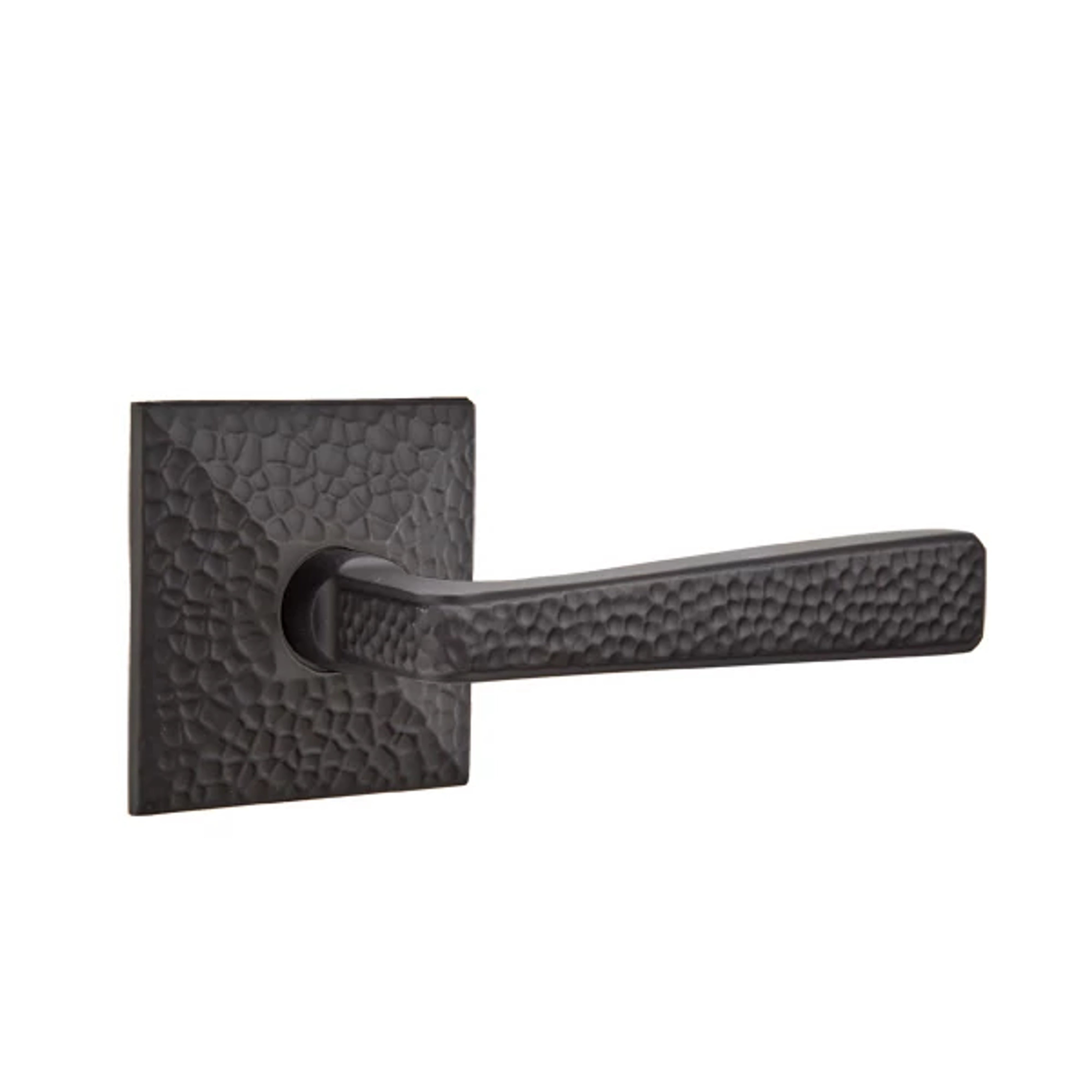 Emtek Concealed Fastener Hammered Lever Set with Hammered Rosette