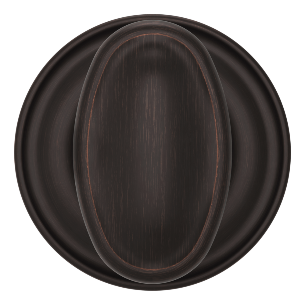 Baldwin 5057 Traditional Oval Knob Set with 5048 Rose Venetian Bronze / Passage / Reversible