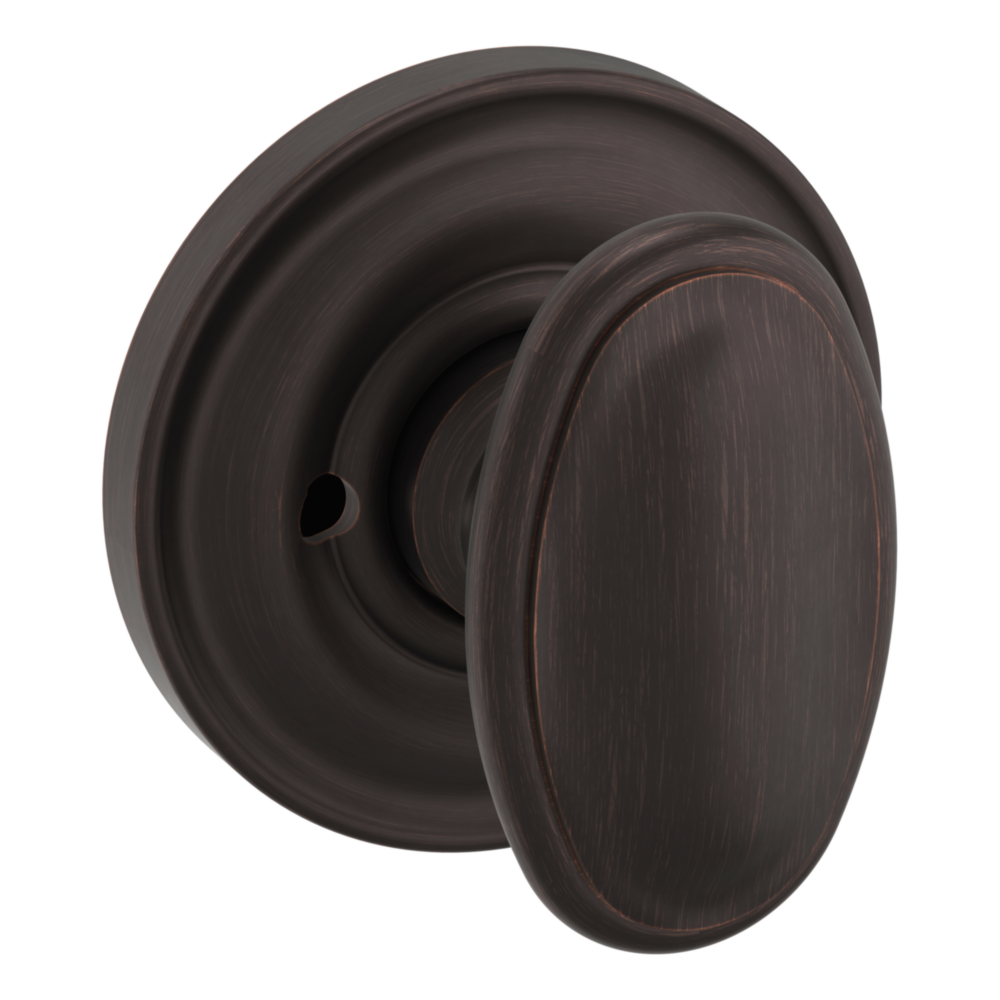 Baldwin 5057 Traditional Oval Knob Set with 5048 Rose Venetian Bronze / Privacy / Reversible