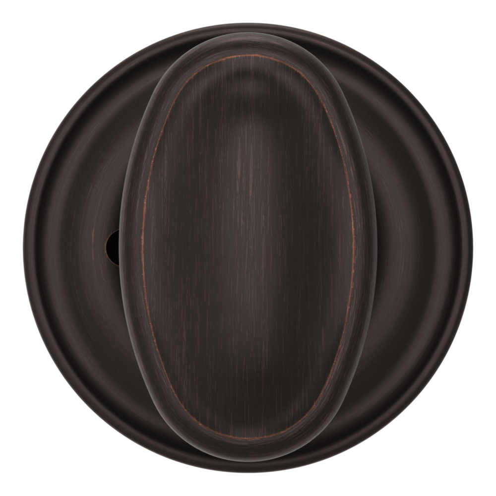 Baldwin 5057 Traditional Oval Knob Set with 5048 Rose Venetian Bronze / Privacy / Reversible