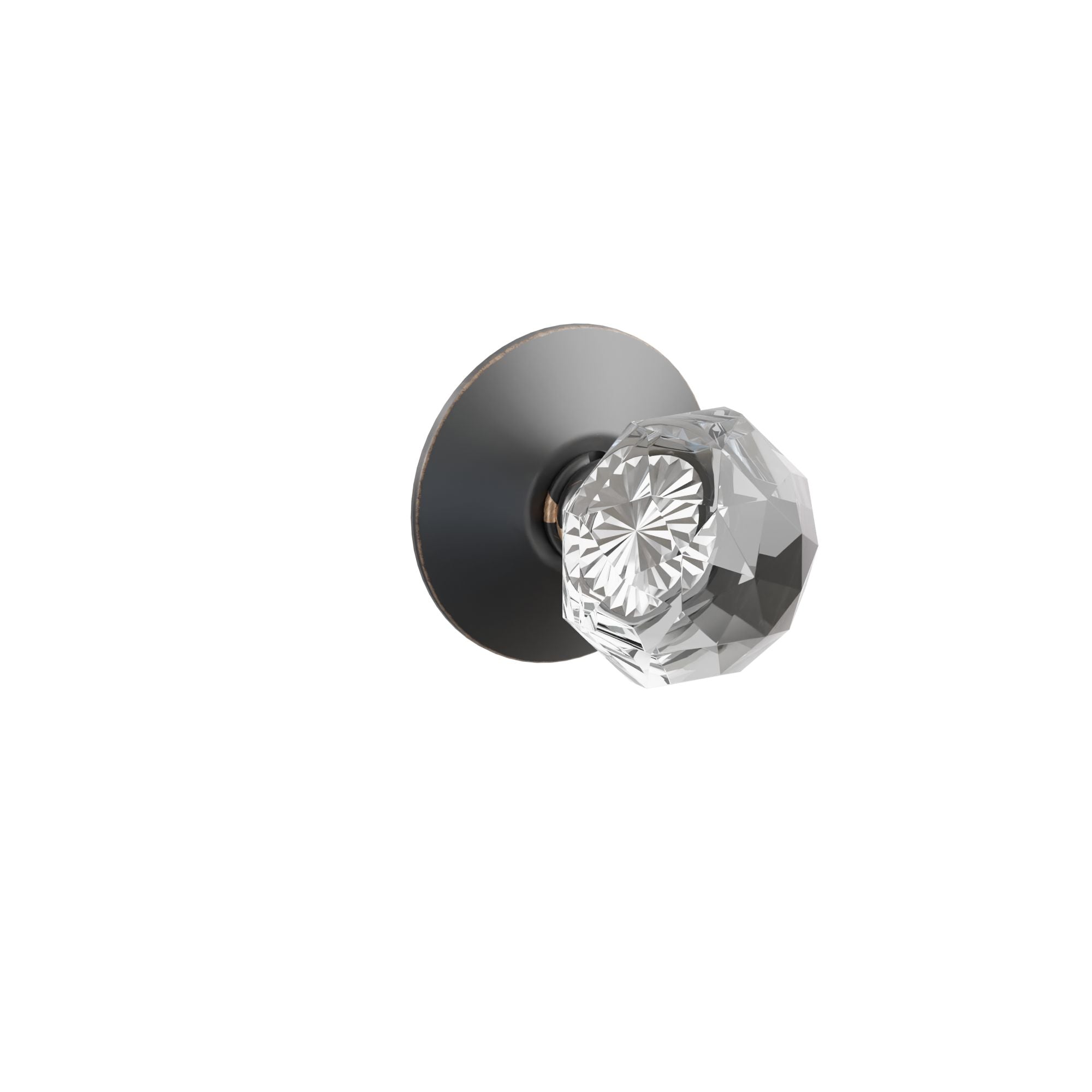 Emtek Concealed Fastener Diamond Glass Knob Set With Modern Rosette