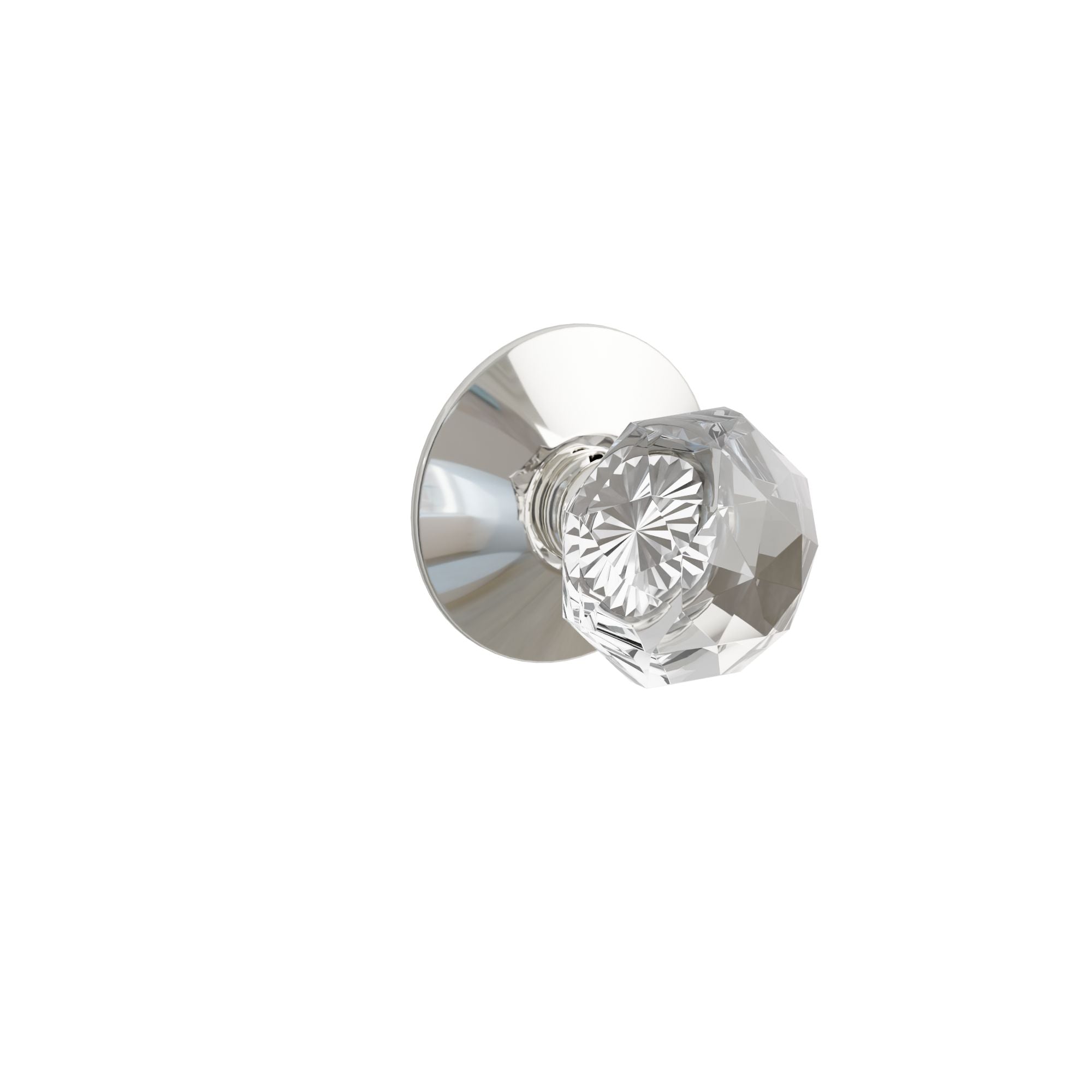 Emtek Diamond Glass Knob Set with Modern Rosette