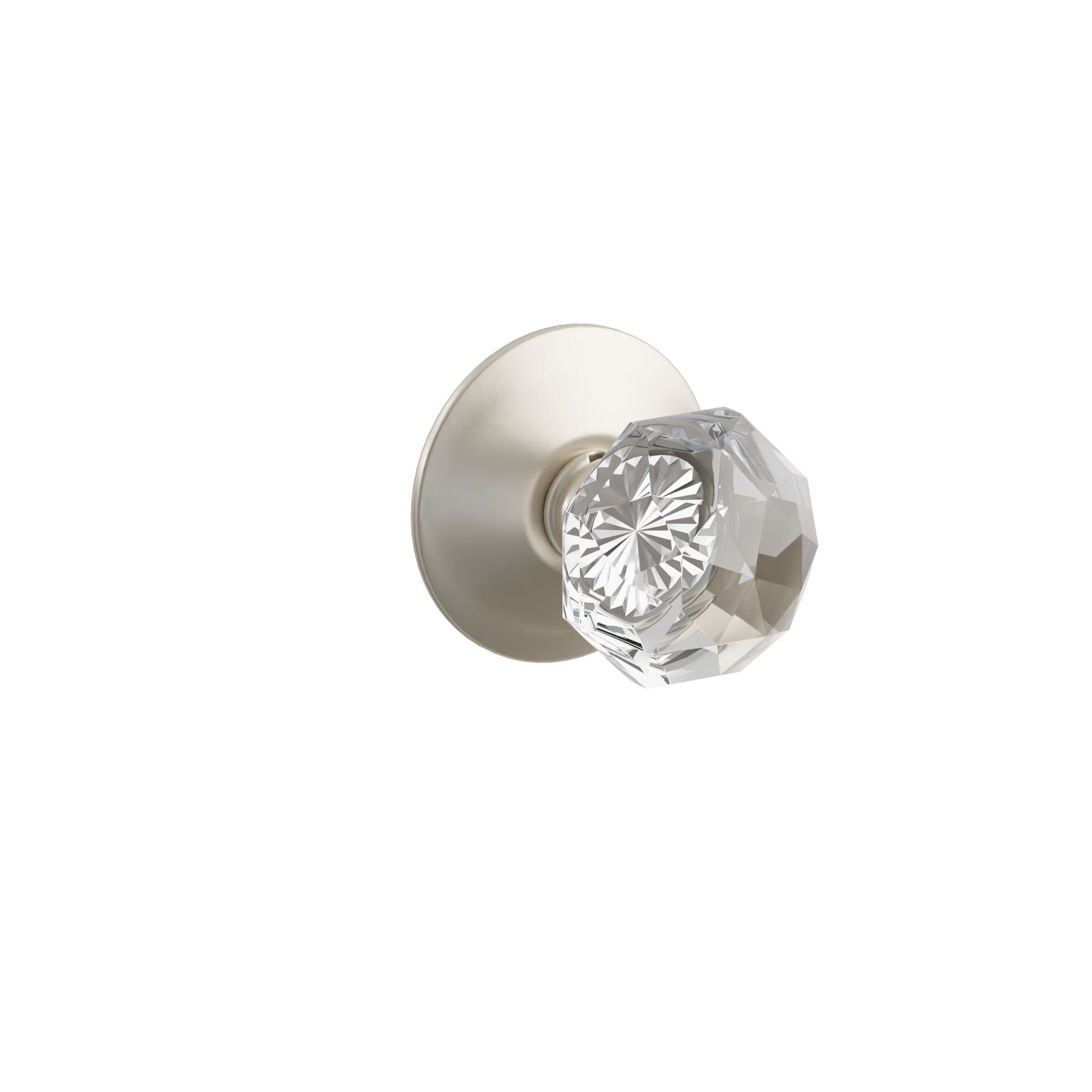 Emtek Concealed Fastener Diamond Glass Knob Set With Modern Rosette