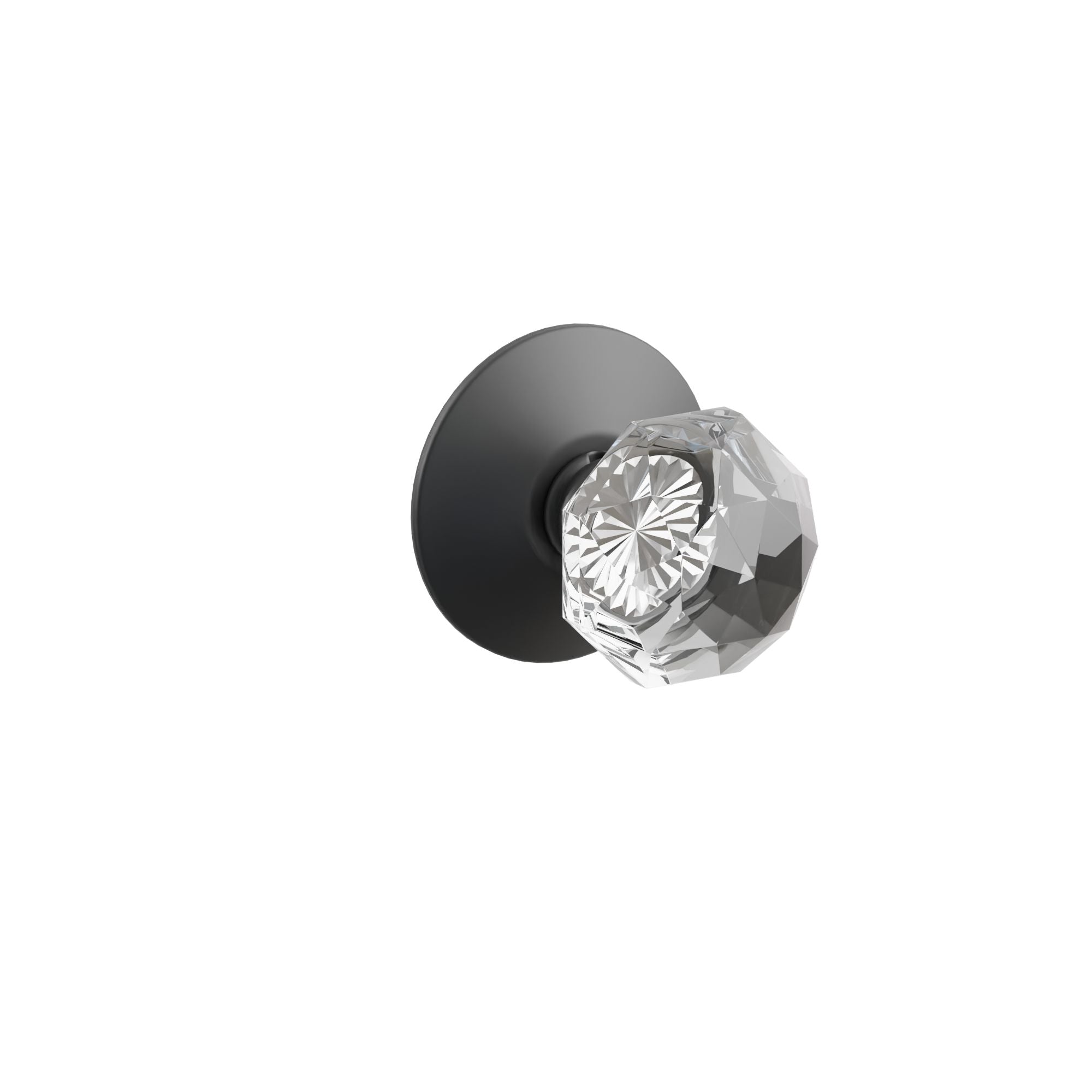 Emtek Concealed Fastener Diamond Glass Knob Set With Modern Rosette
