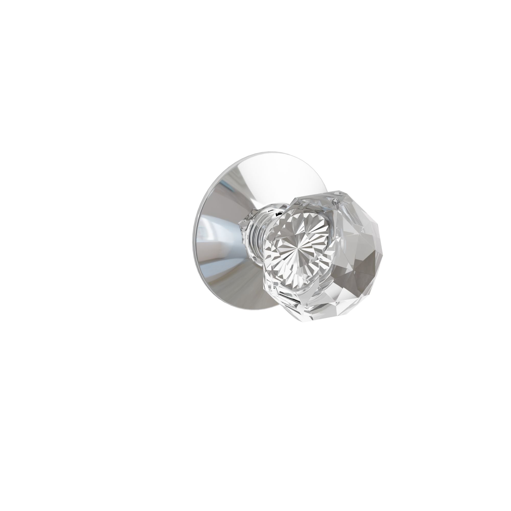 Emtek Concealed Fastener Diamond Glass Knob Set With Modern Rosette
