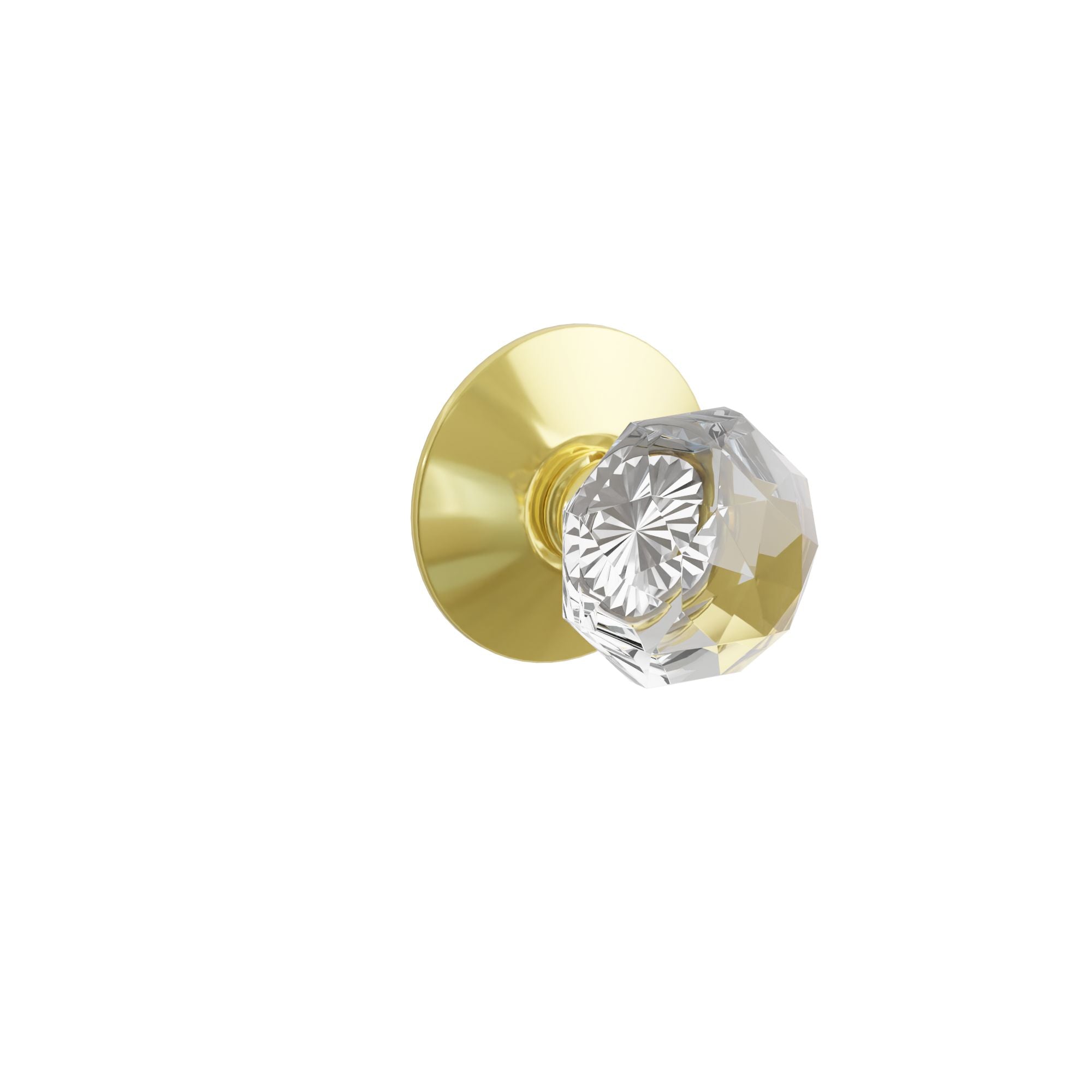 Emtek Diamond Glass Knob Set with Modern Rosette