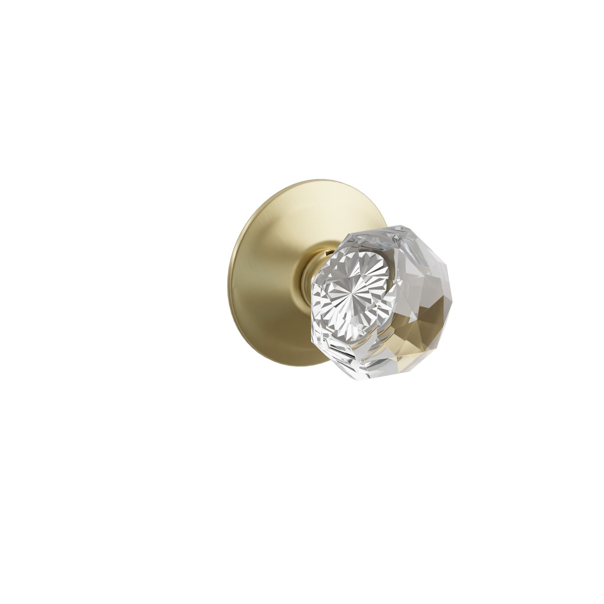 Emtek Concealed Fastener Diamond Glass Knob Set With Modern Rosette