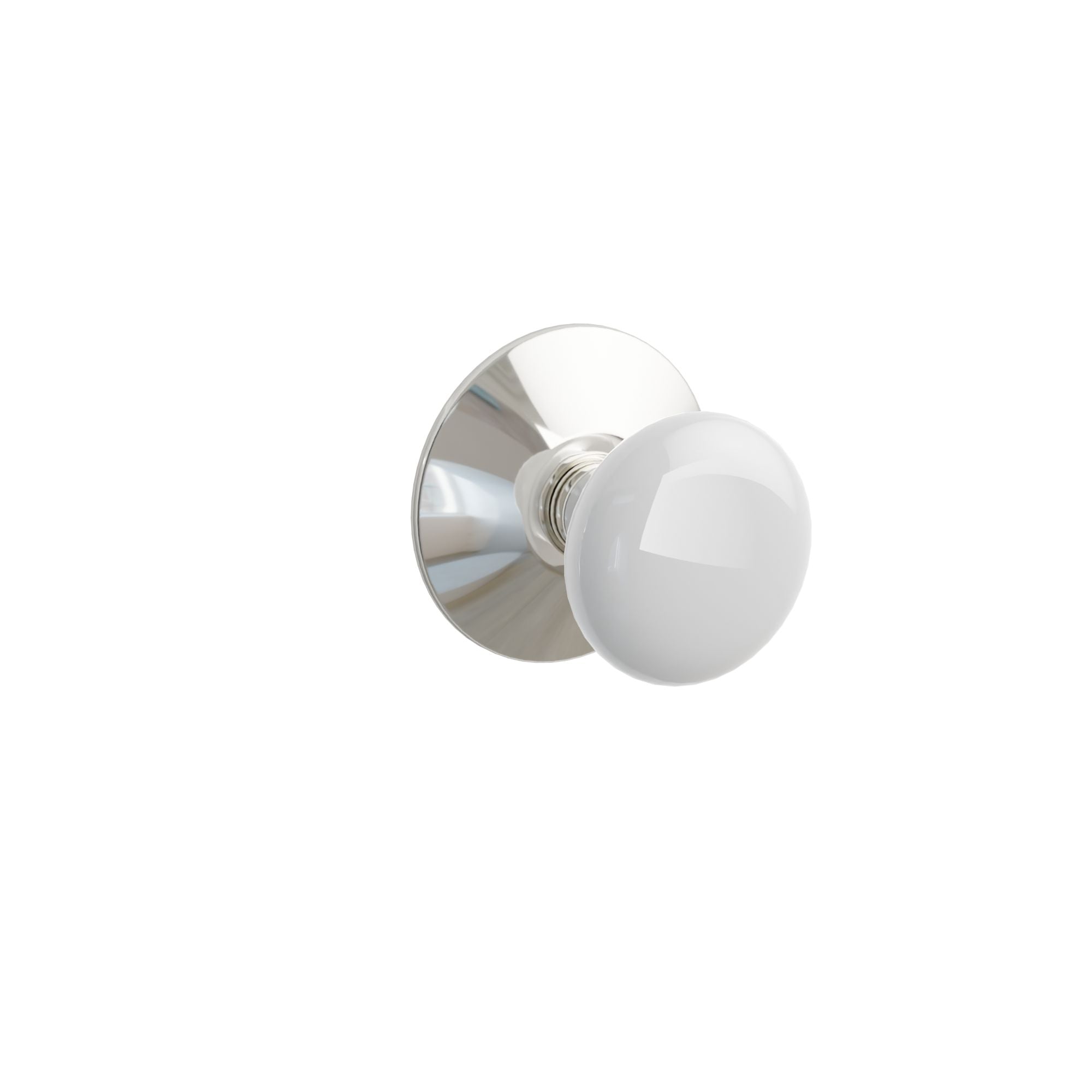 Emtek Concealed Fastener Ice White Porcelain Knob Set With Modern Rosette