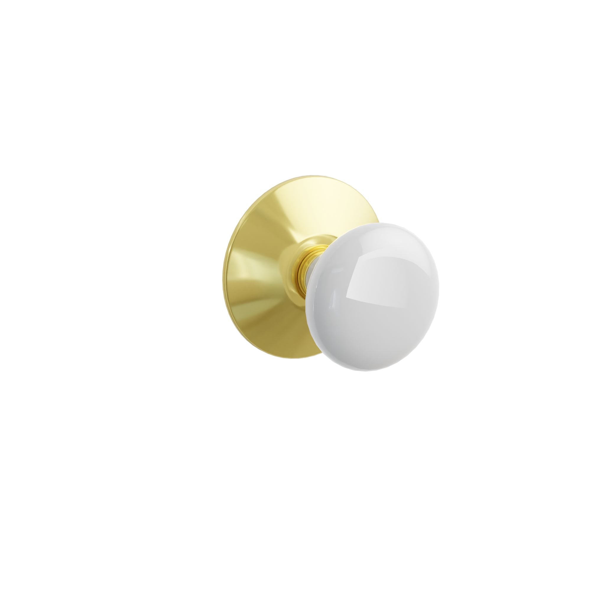 Emtek Ice White Porcelain Knob Set with Modern Rosette