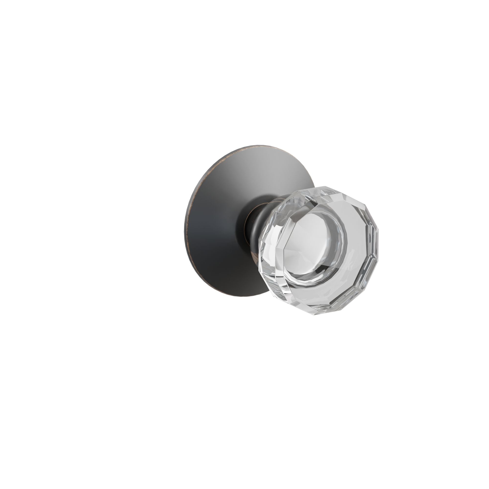 Emtek Lowell Glass Knob Set with Modern Rosette