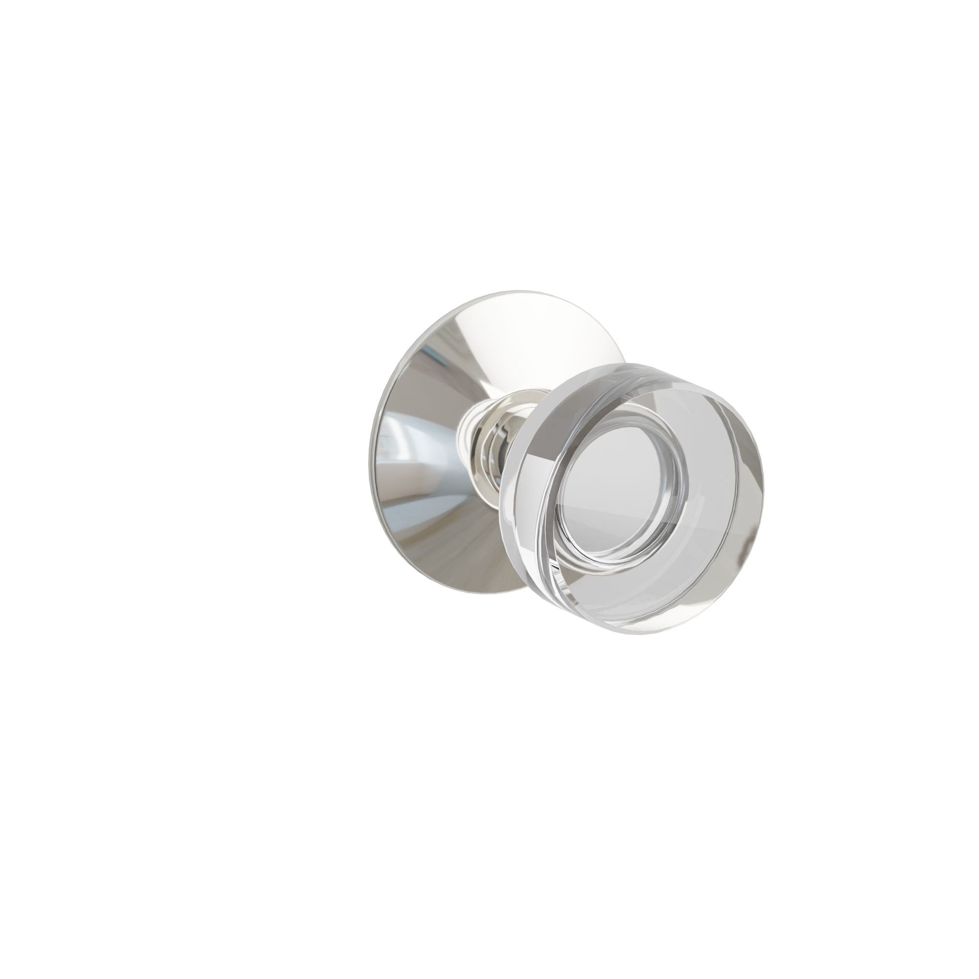 Emtek Concealed Fastener Modern Disc Glass Knob Set With Modern Rosette