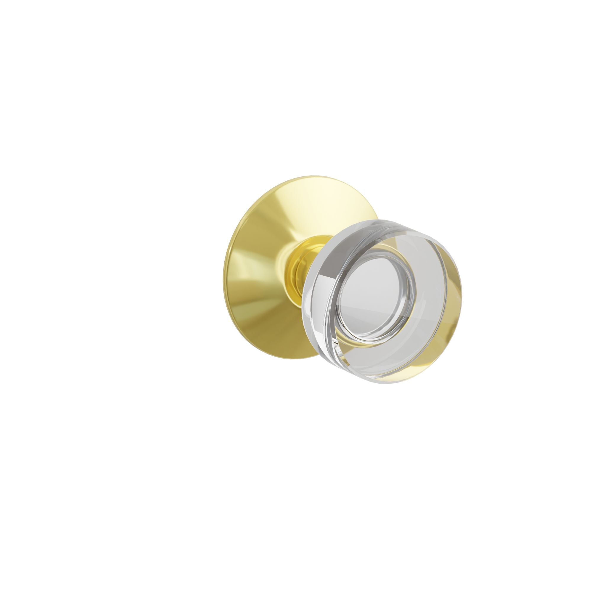 Emtek Modern Disc Glass Knob Set with Modern Rosette