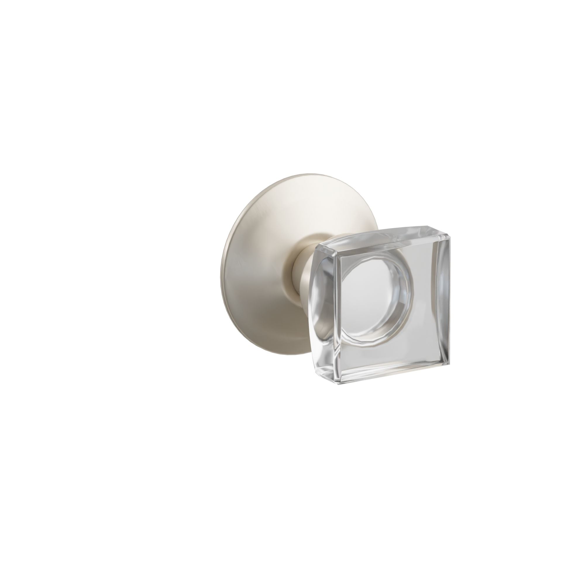 Emtek Concealed Fastener Modern Square Glass Knob Set With Modern Rosette