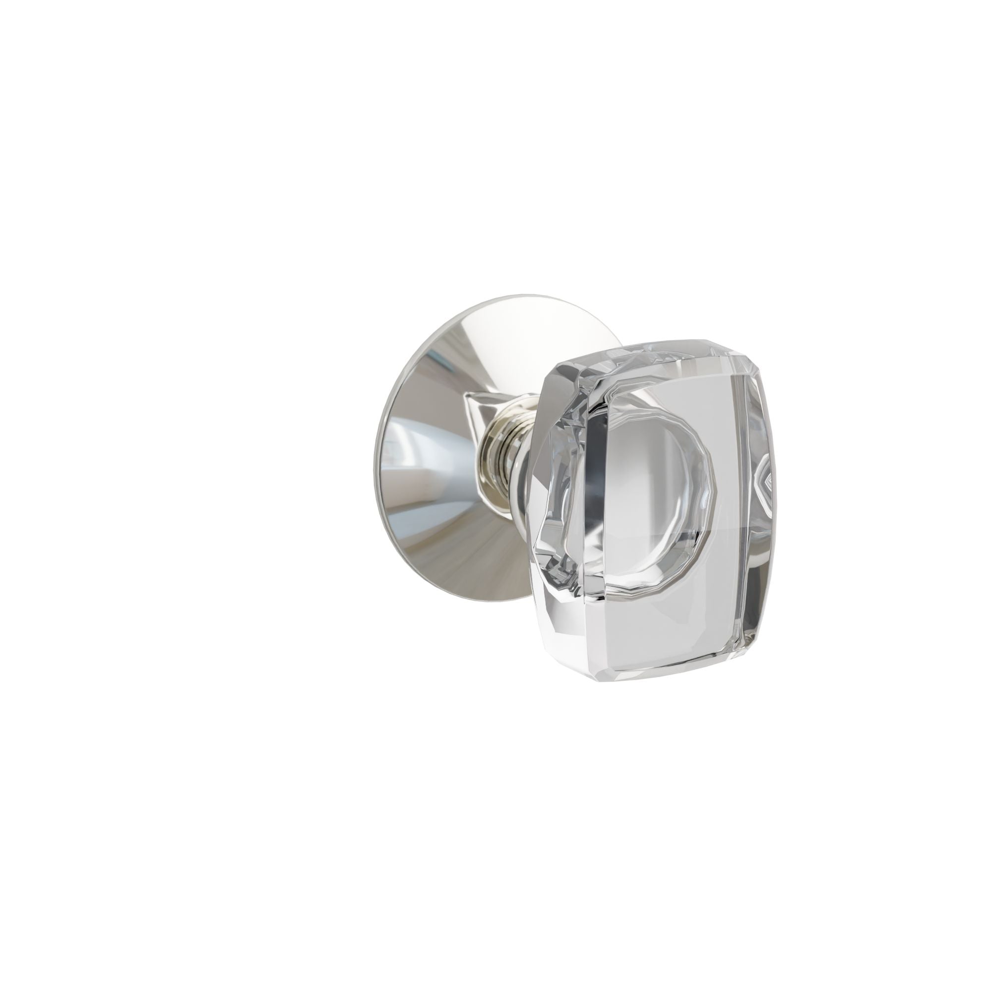 Emtek Windsor Glass Knob Set with Modern Rosette