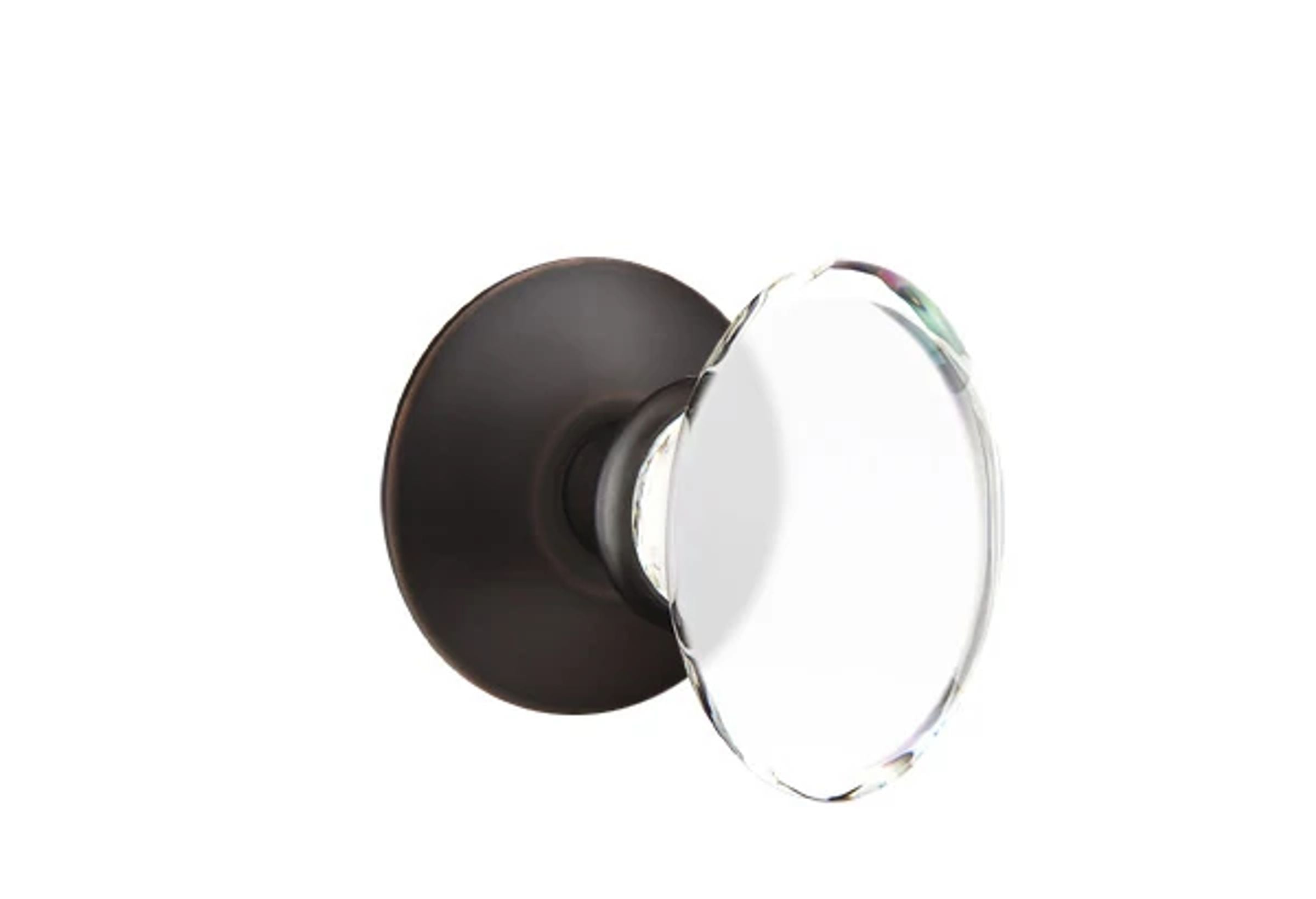 Emtek Hampton Glass Knob Set with Modern Rosette