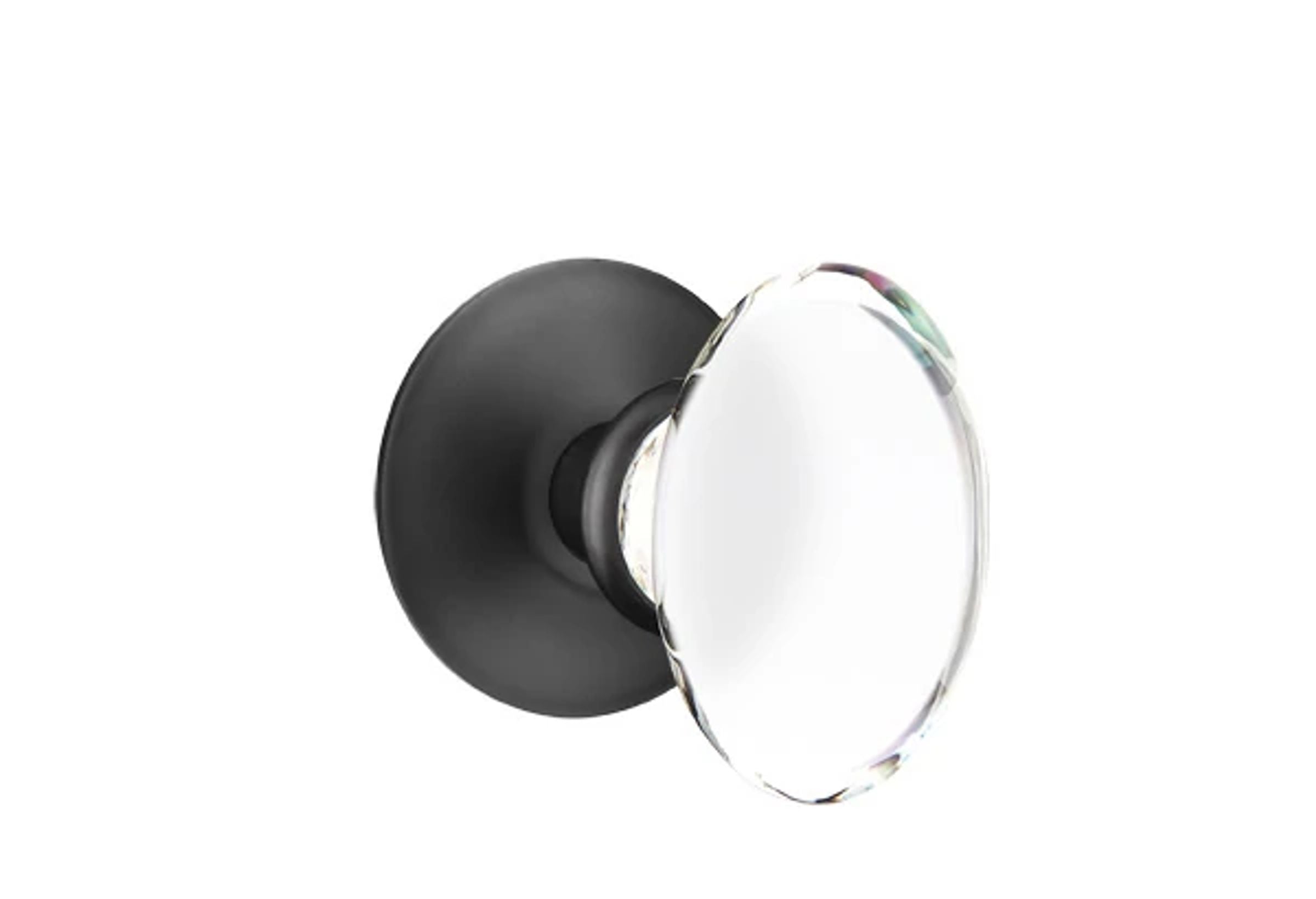 Emtek Concealed Fastener Hampton Glass Knob Set with Modern Rosette