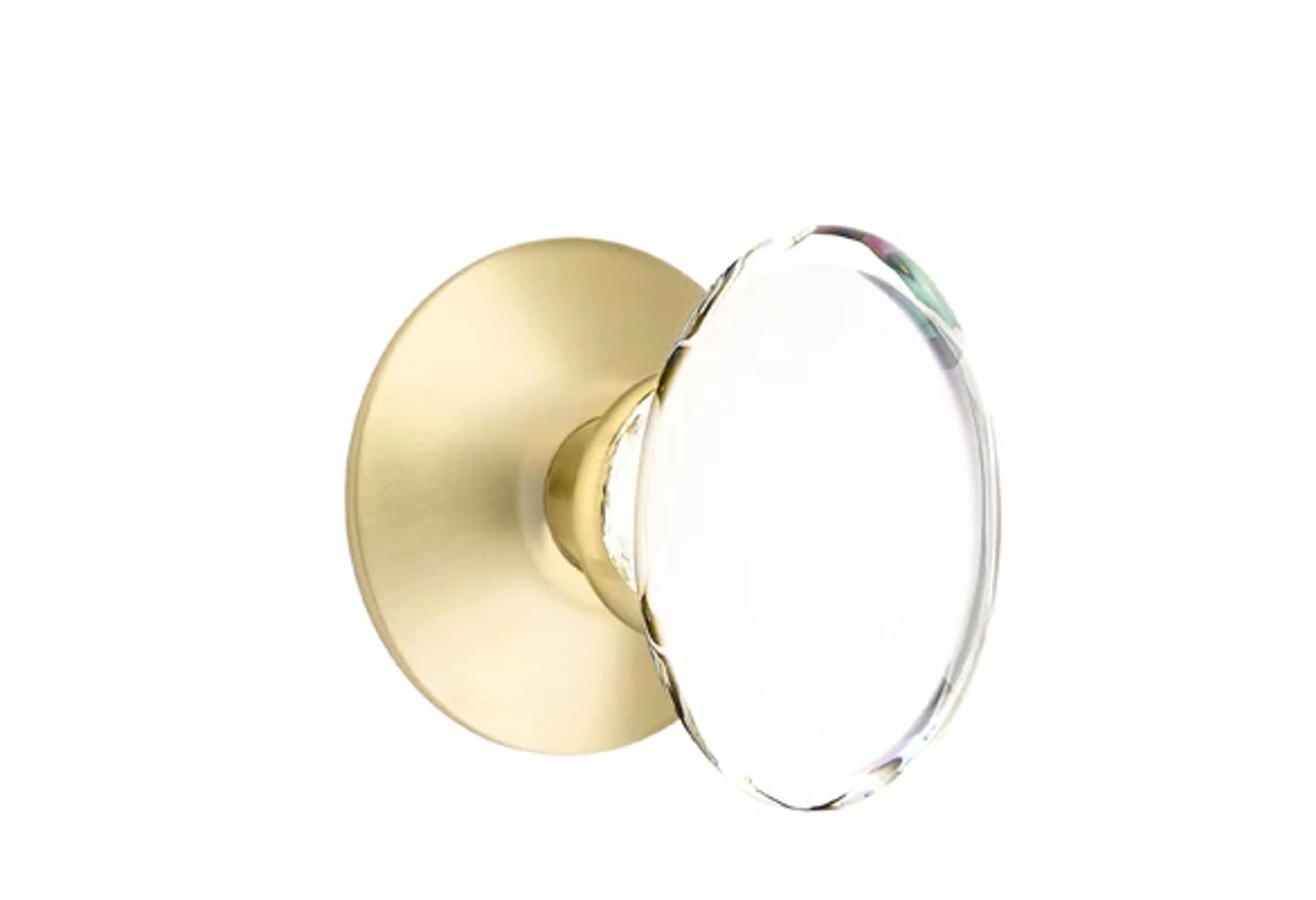 Emtek Hampton Glass Knob Set with Modern Rosette