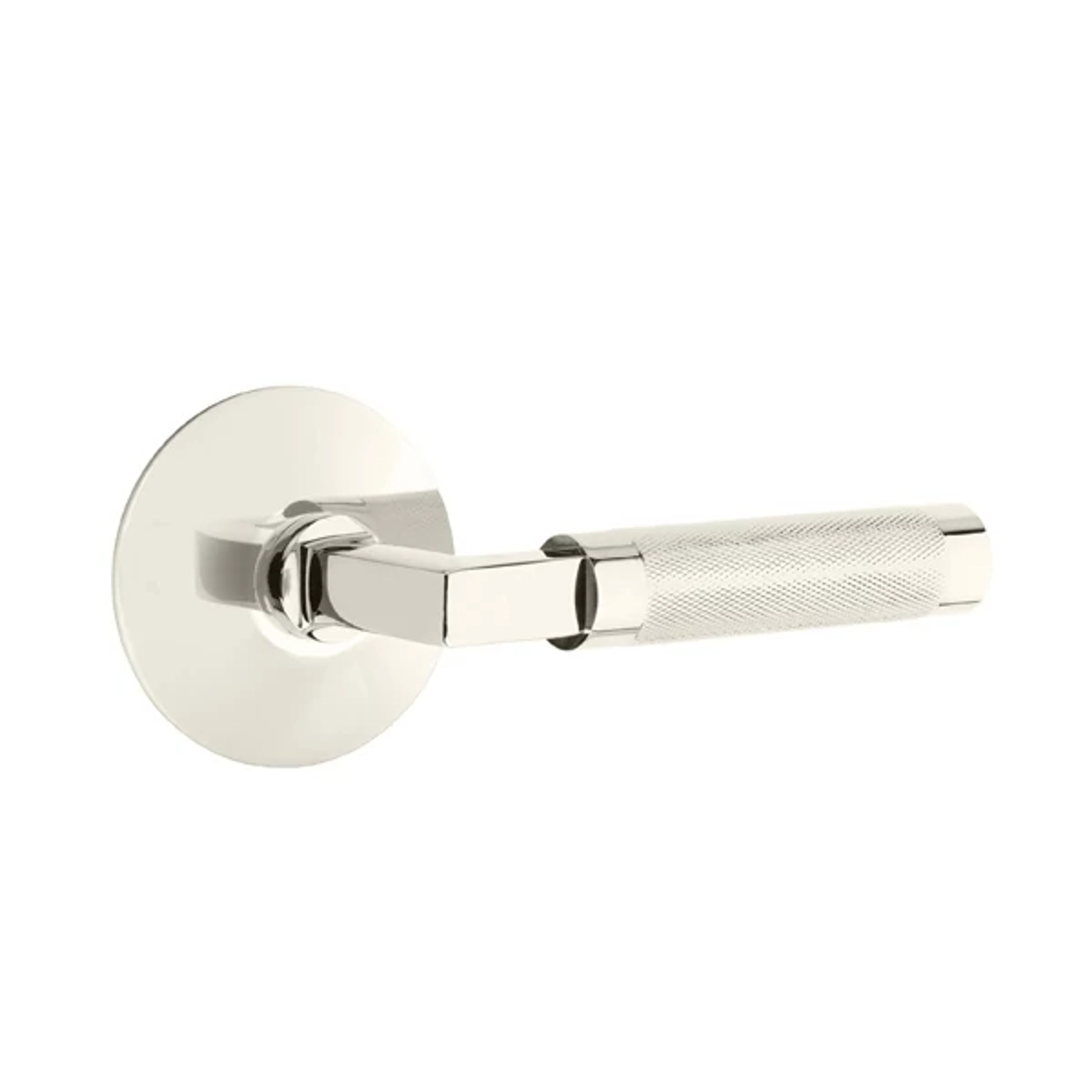 Emtek Select L-Square Knurled Lever Set with Modern Rosette
