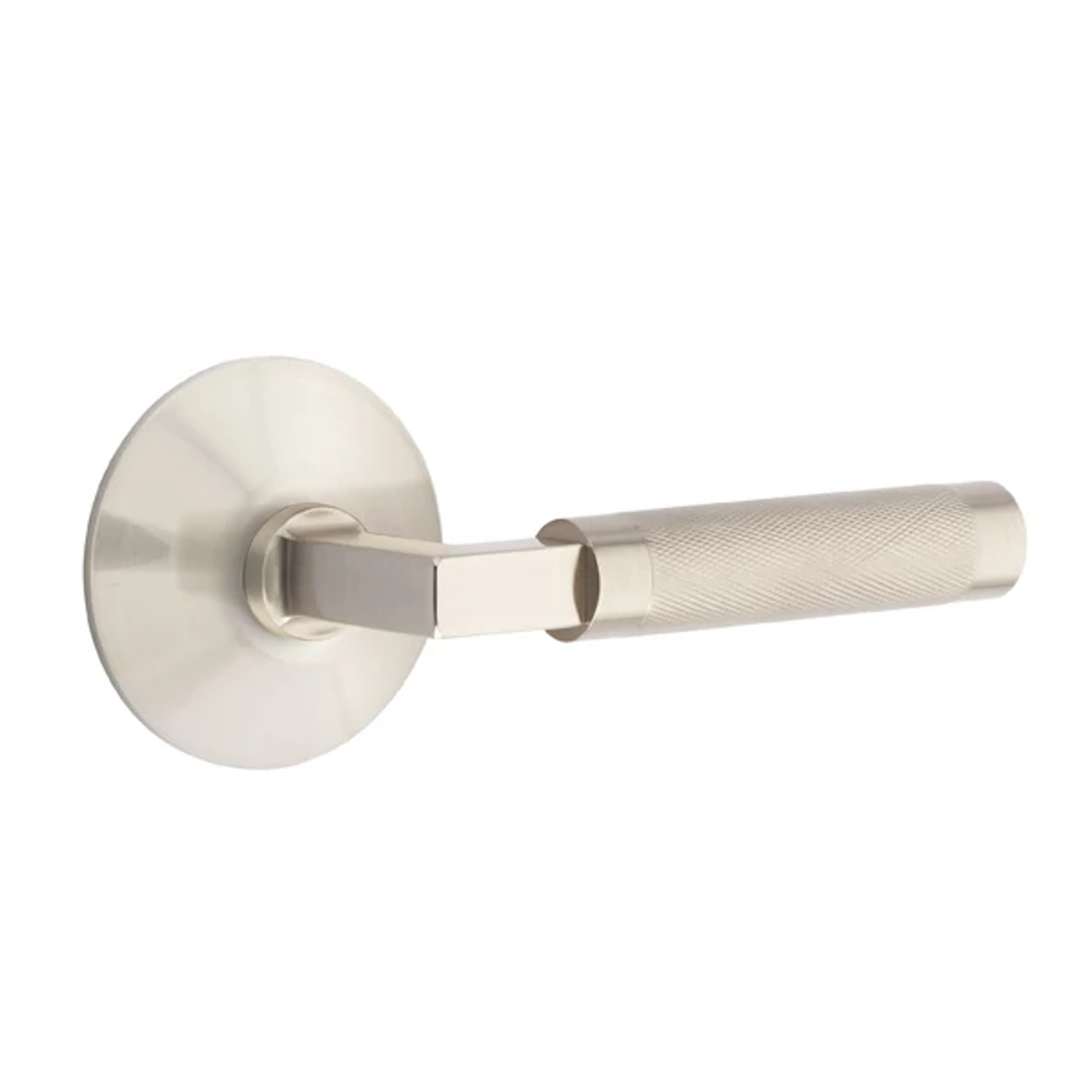 Emtek Select L-Square Knurled Lever Set with Modern Rosette