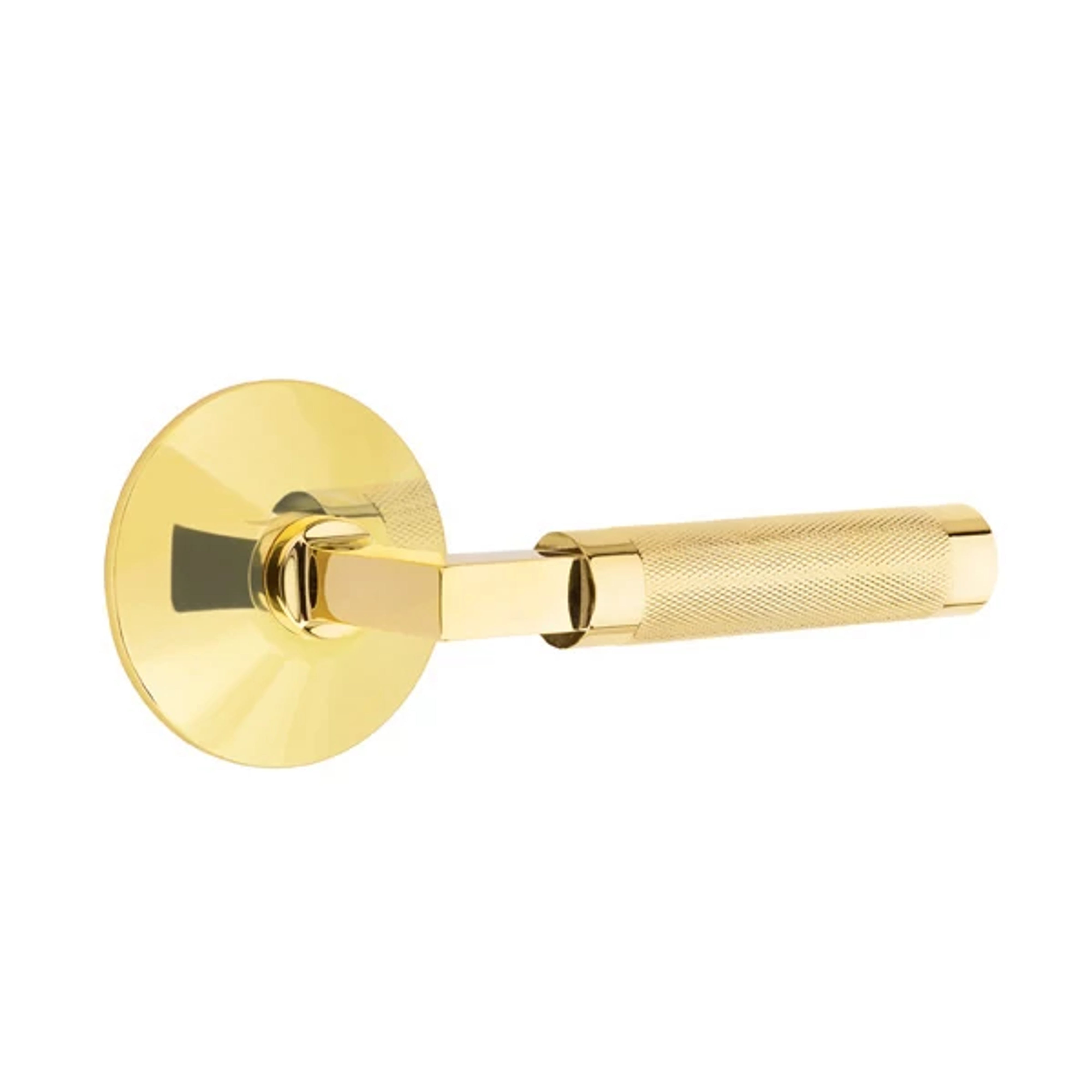 Emtek Select L-Square Knurled Lever Set with Modern Rosette