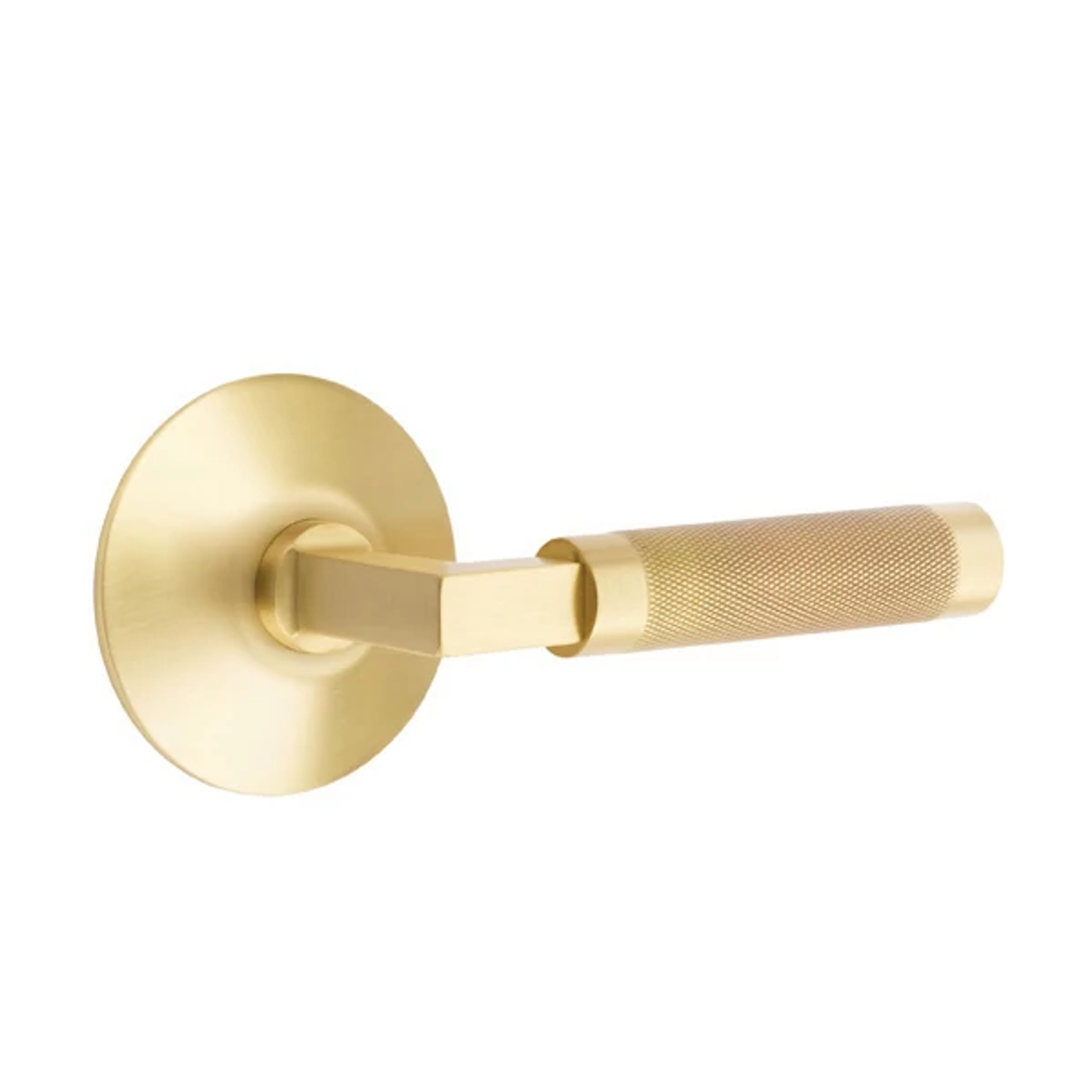 Emtek Select L-Square Knurled Lever Set with Modern Rosette