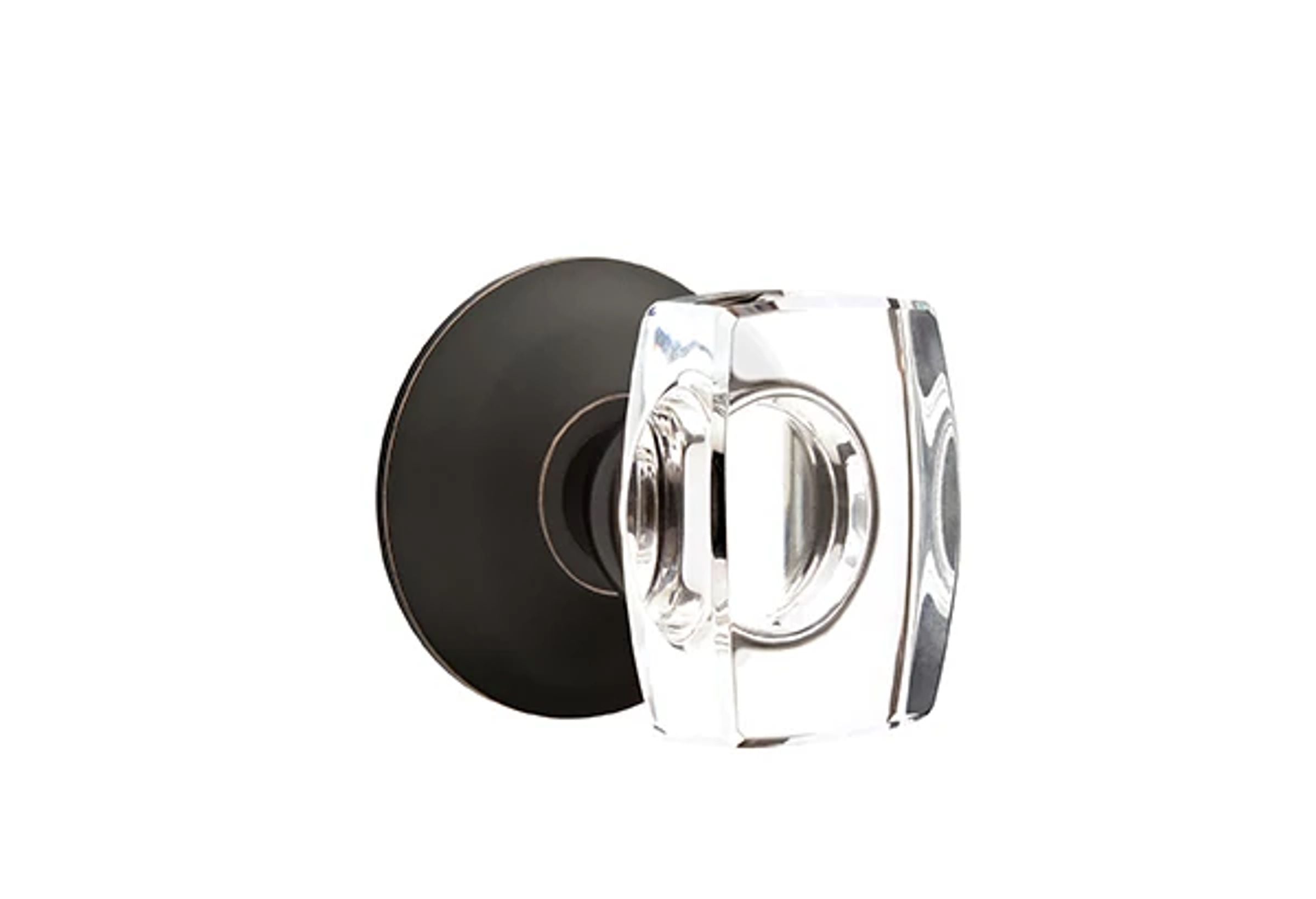 Emtek Windsor Glass Knob Set with Modern Rosette