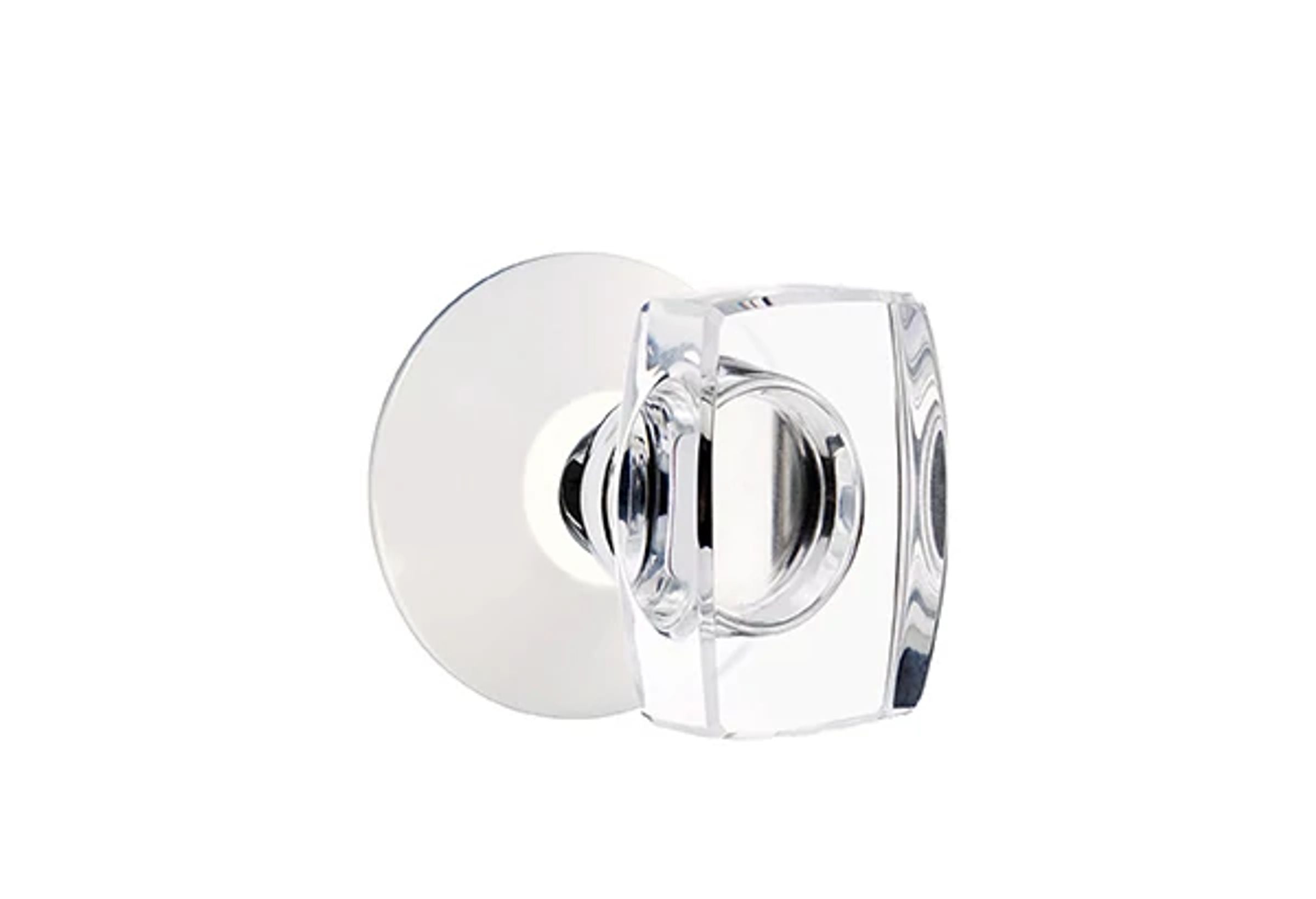 Emtek Windsor Glass Knob Set with Modern Rosette