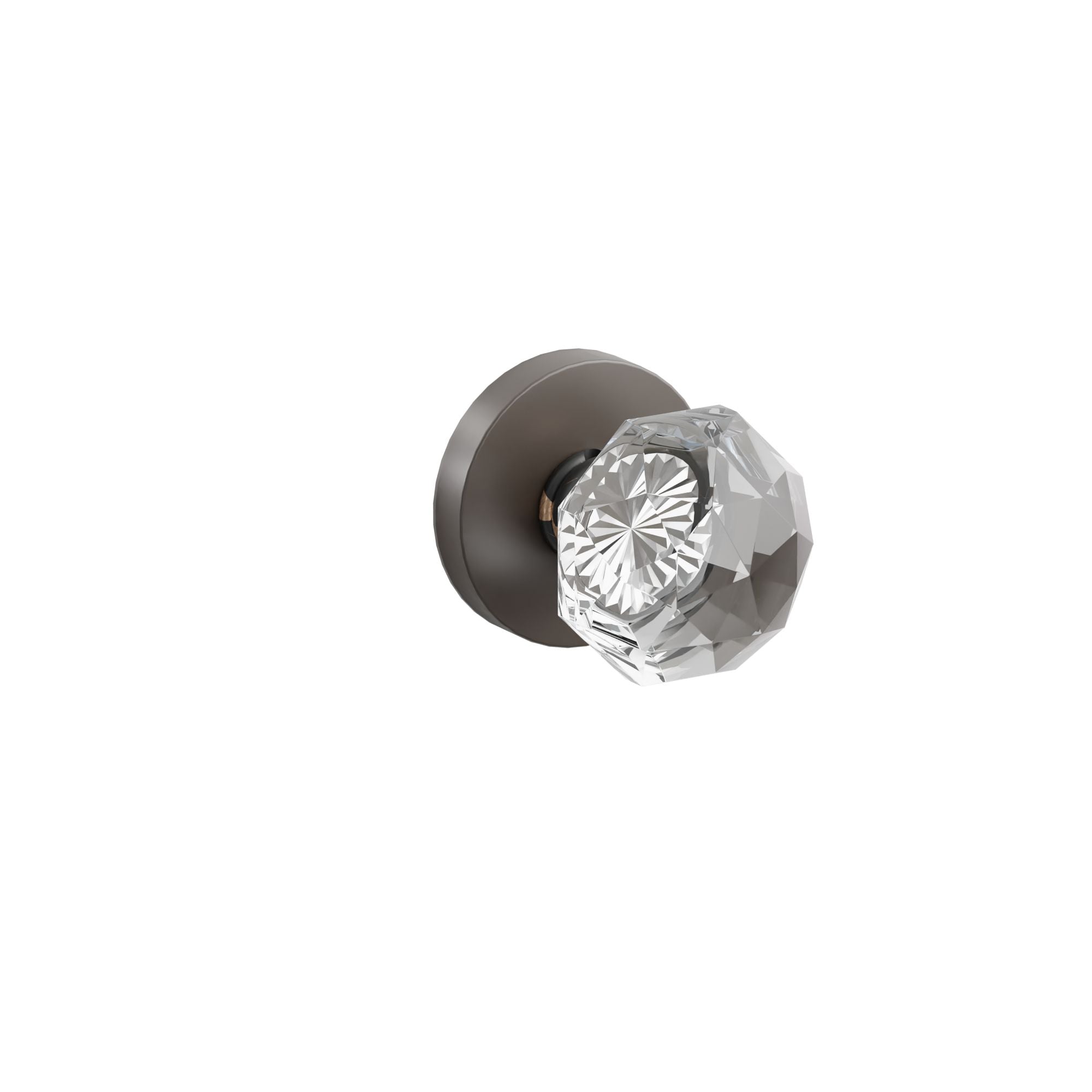 Emtek Concealed Fastener Diamond Glass Knob Set With Disk Rosette