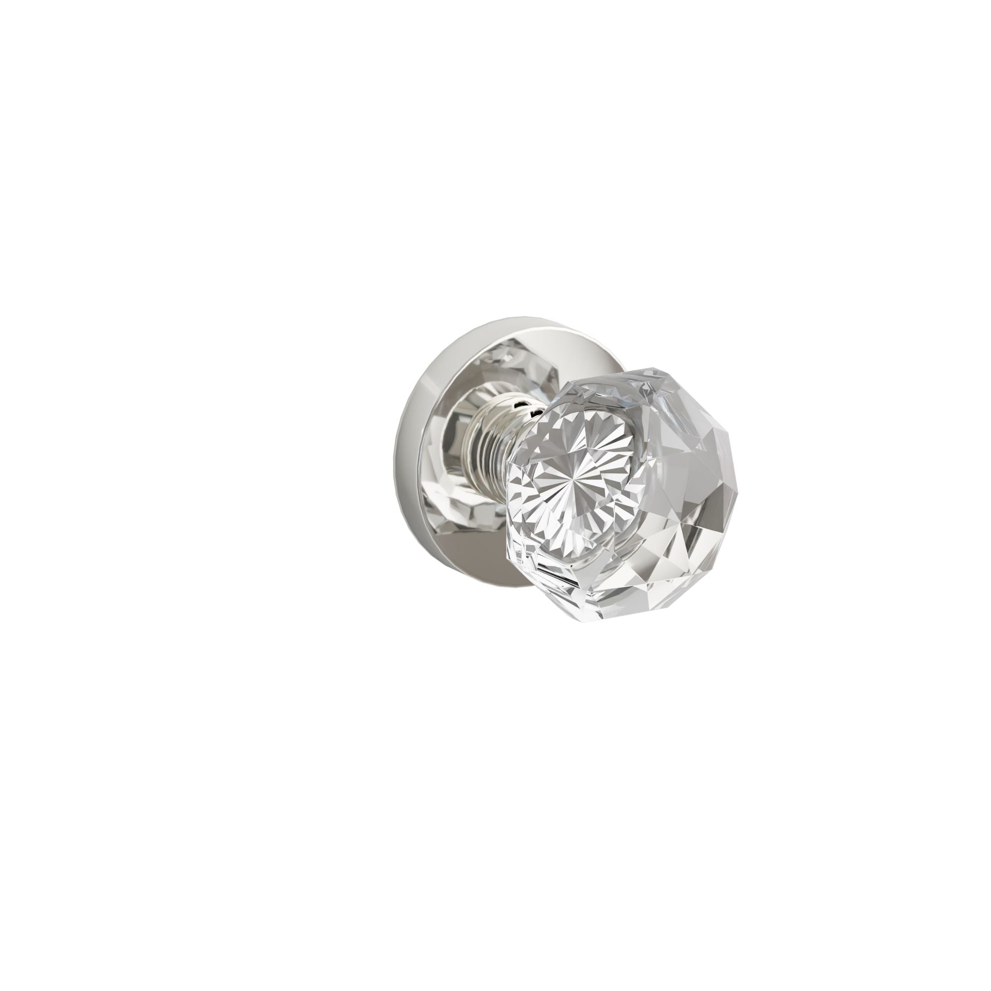 Emtek Concealed Fastener Diamond Glass Knob Set With Disk Rosette