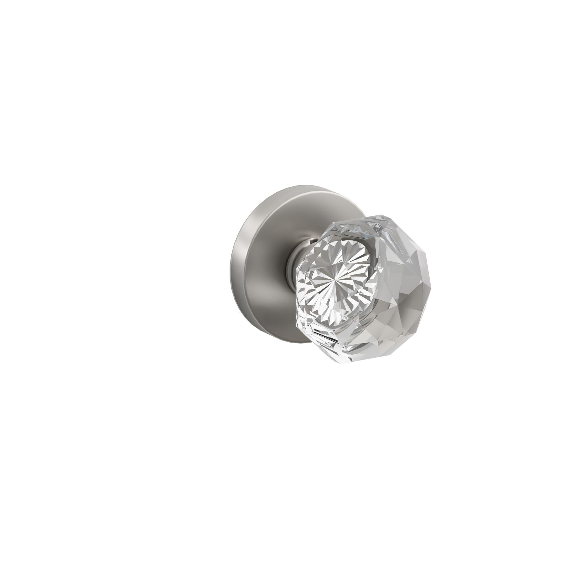 Emtek Concealed Fastener Diamond Glass Knob Set With Disk Rosette