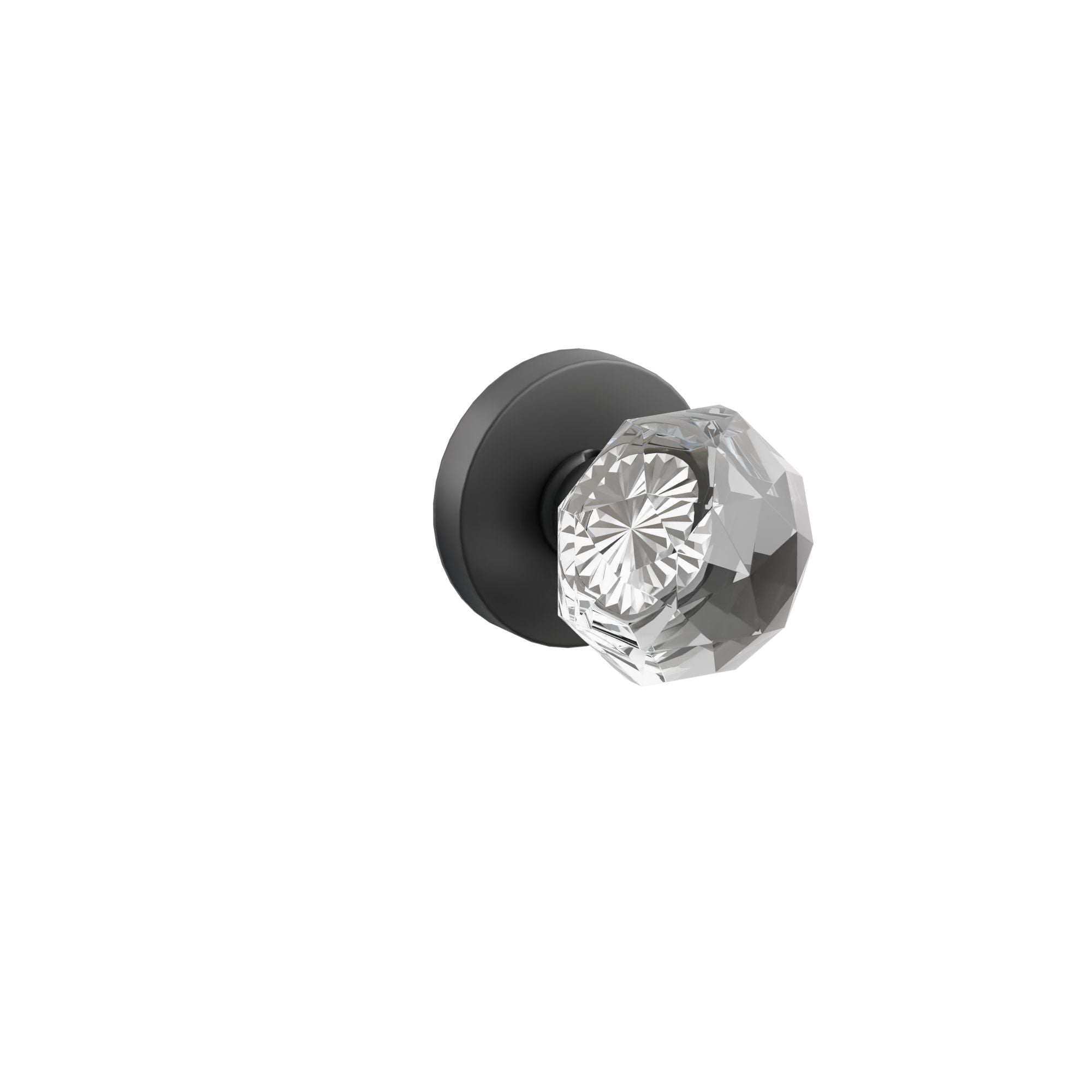 Emtek Concealed Fastener Diamond Glass Knob Set With Disk Rosette