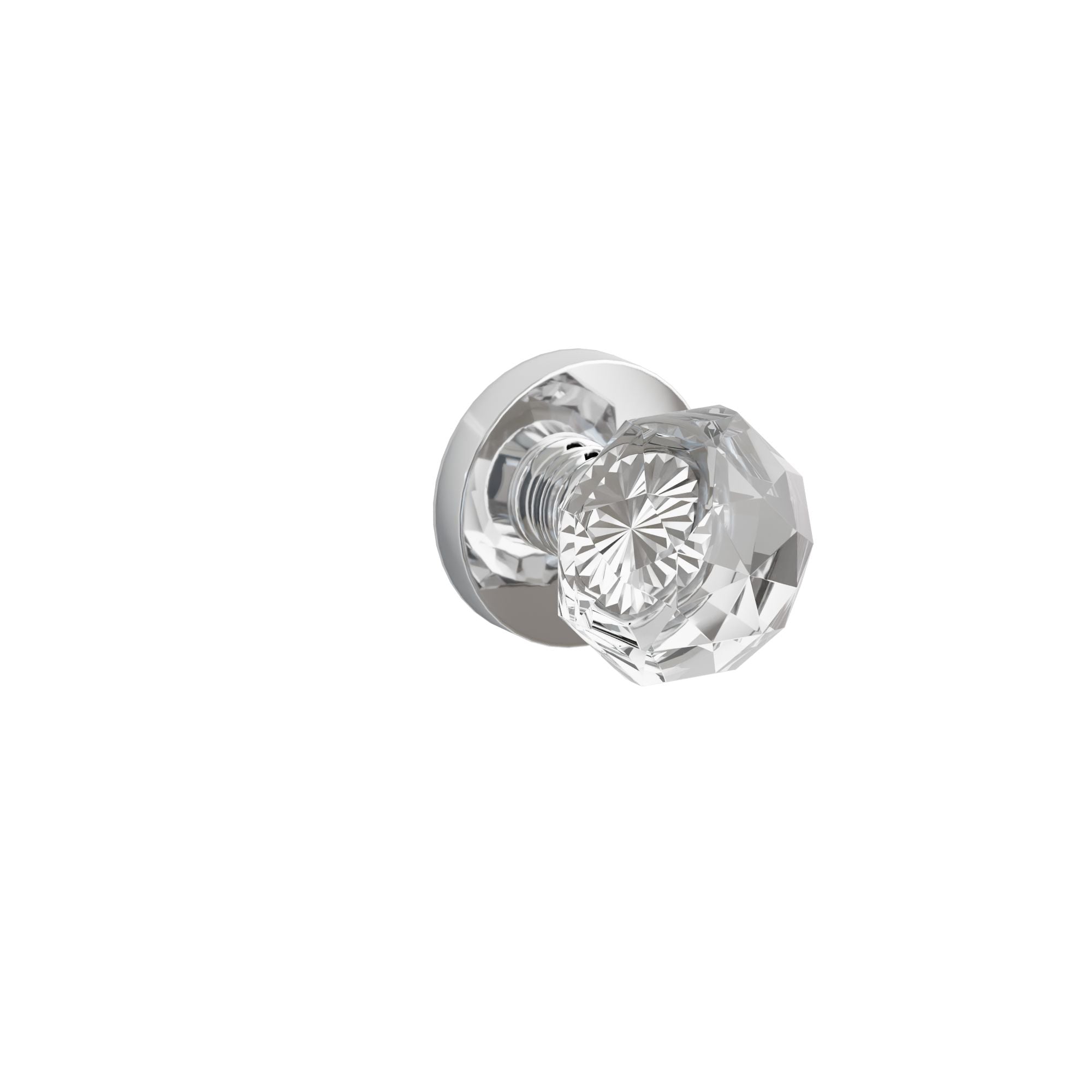 Emtek Diamond Glass Knob Set with Disk Rosette