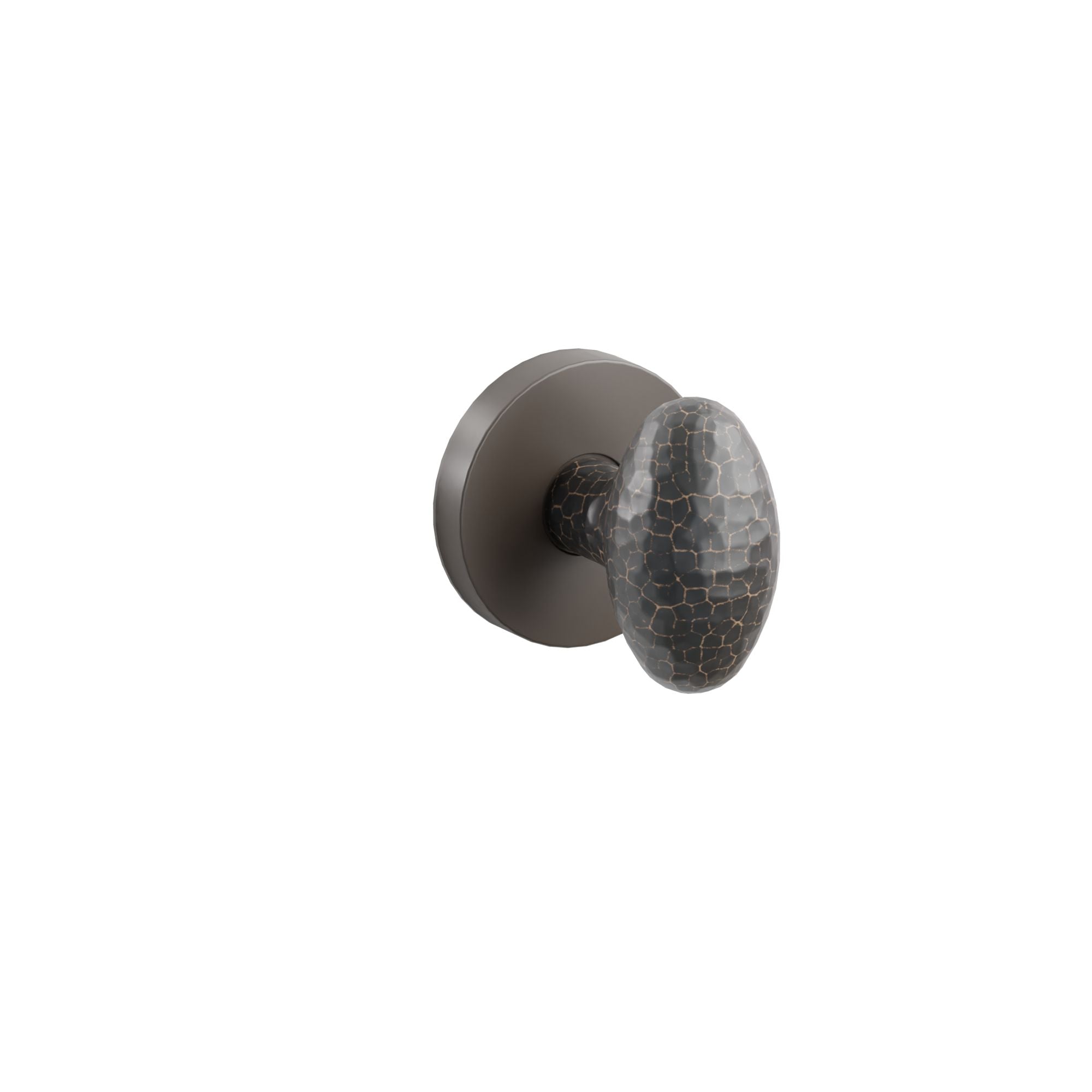 Emtek Concealed Fastener Hammered Egg Knob Set With Disk Rosette