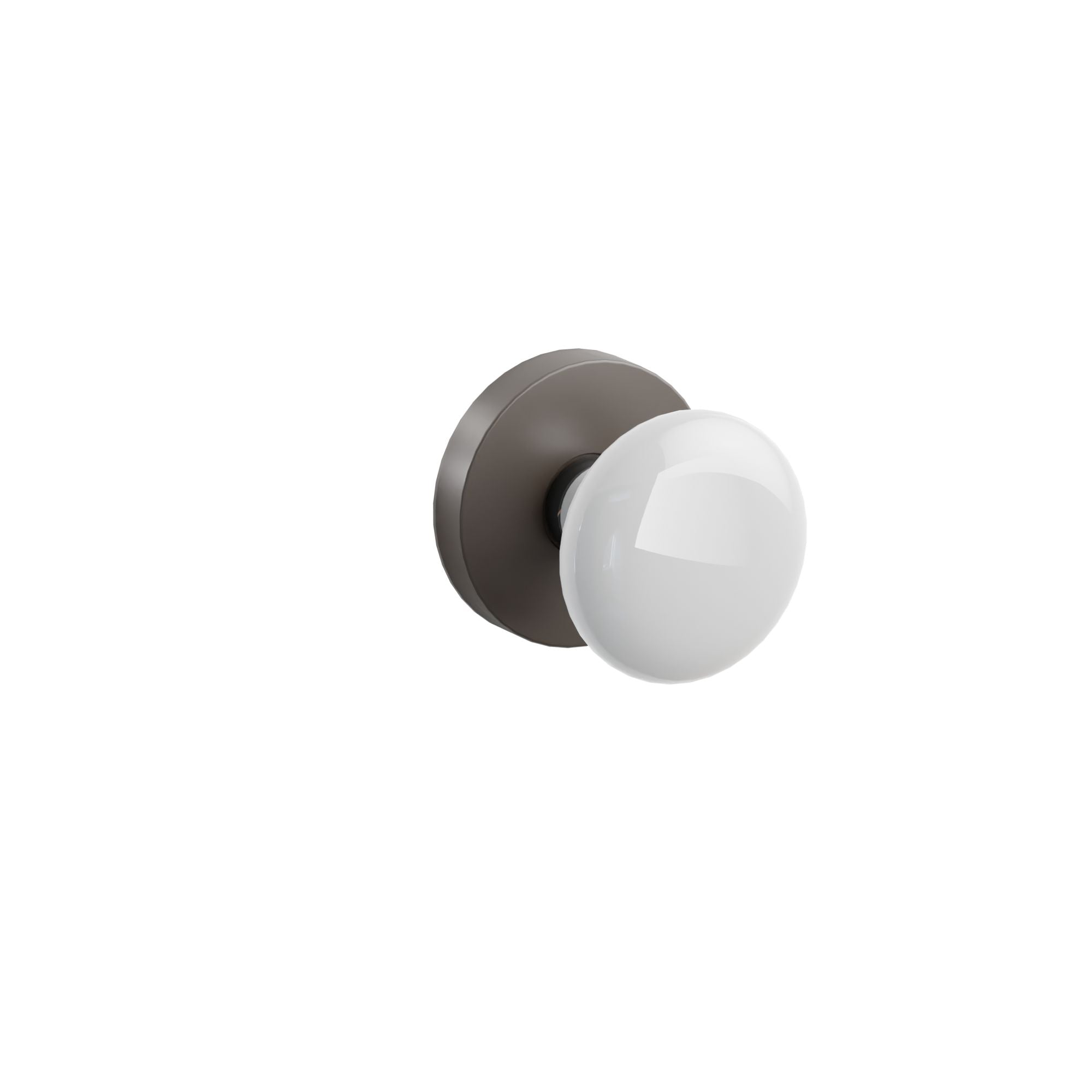 Emtek Ice White Porcelain Knob Set with Disk Rosette