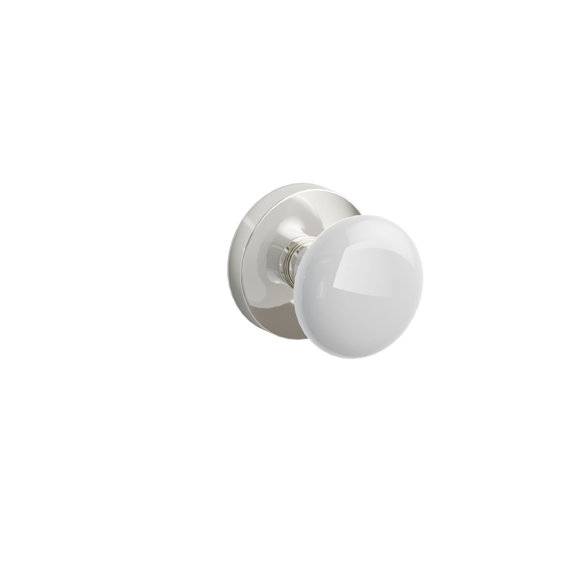 Emtek Ice White Porcelain Knob Set with Disk Rosette