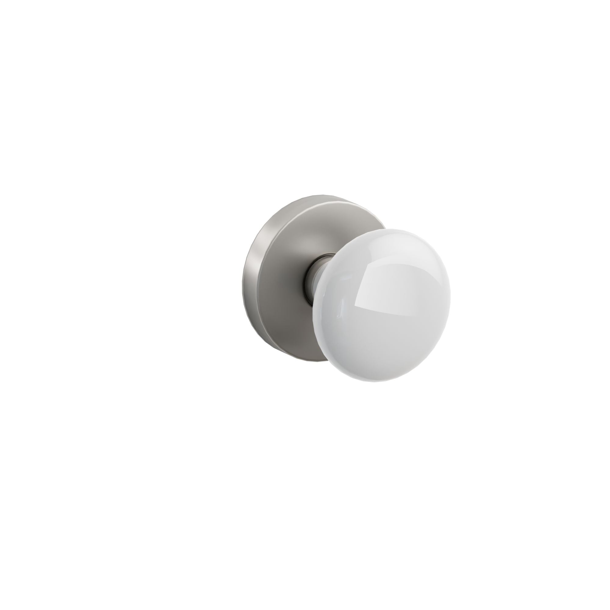 Emtek Ice White Porcelain Knob Set with Disk Rosette