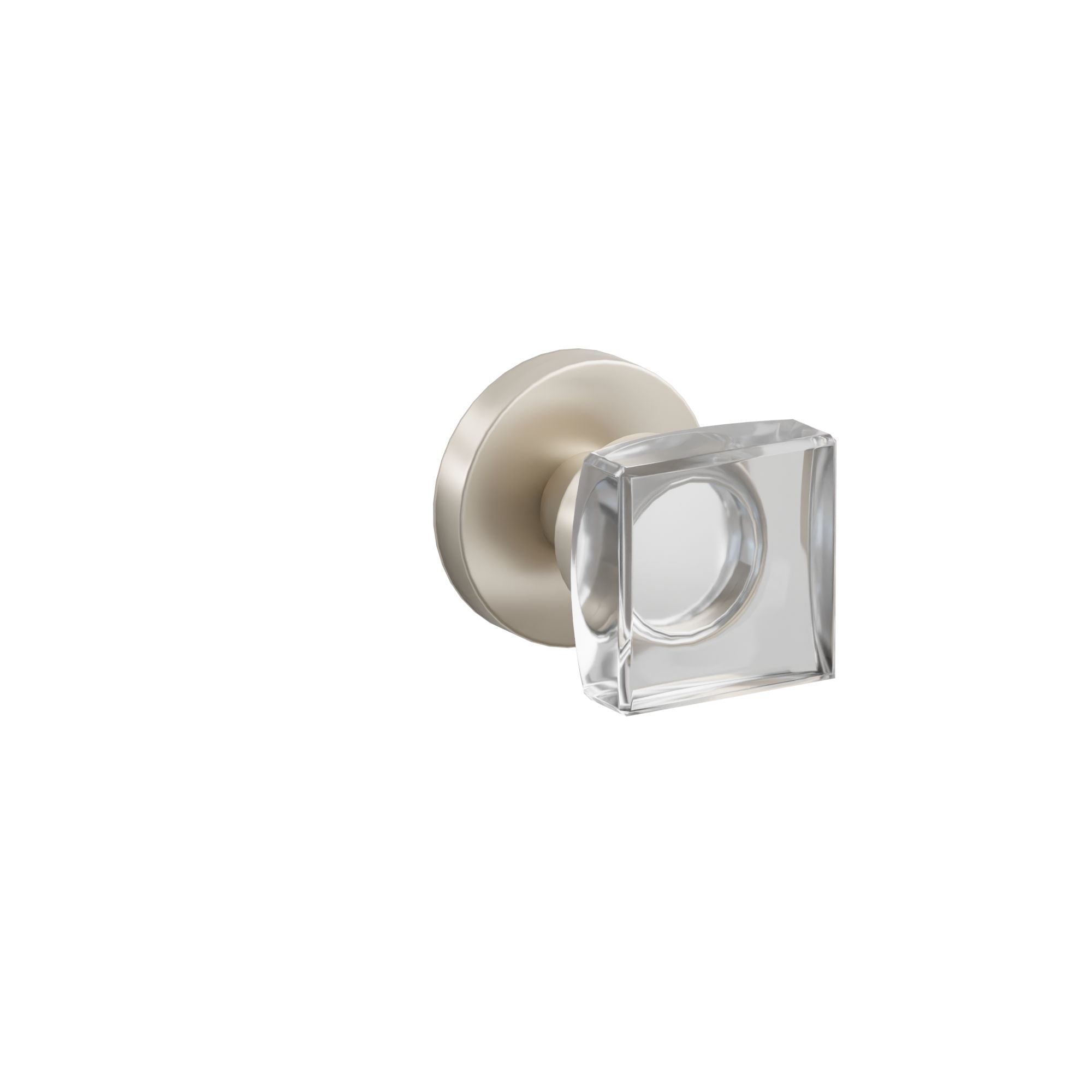 Emtek Concealed Fastener Modern Square Glass Knob Set With Disk Rosette