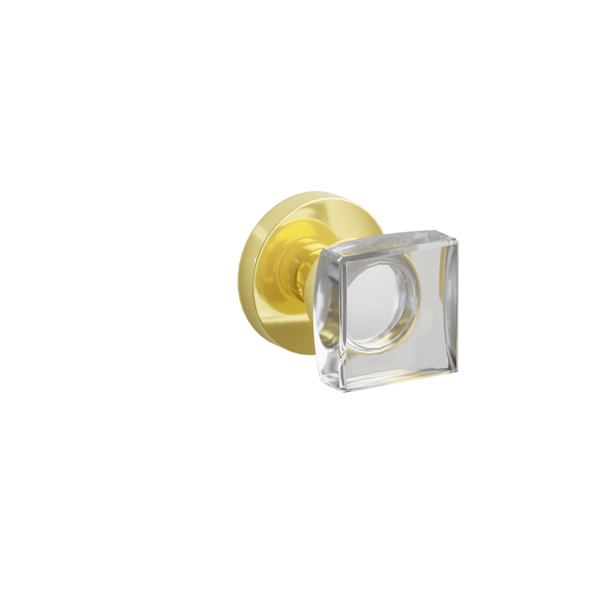 Emtek Concealed Fastener Modern Square Glass Knob Set With Disk Rosette