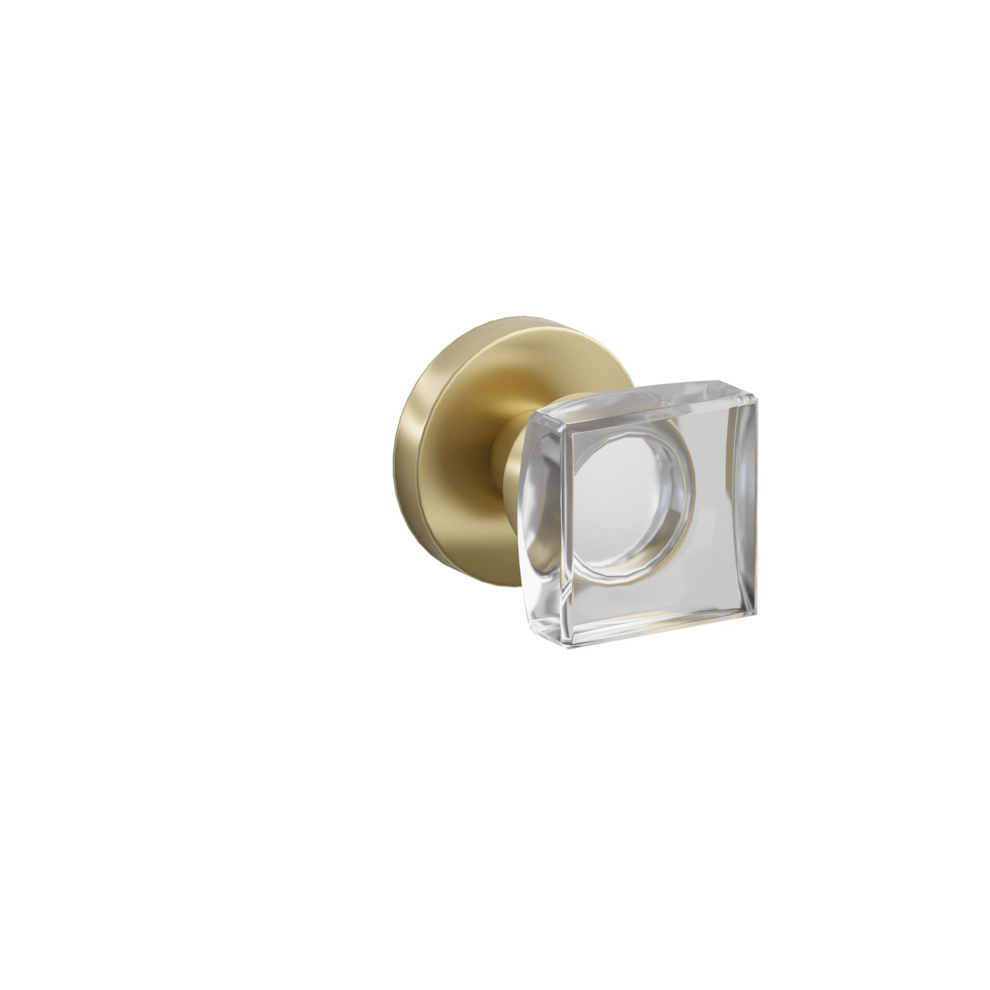 Emtek Concealed Fastener Modern Square Glass Knob Set With Disk Rosette