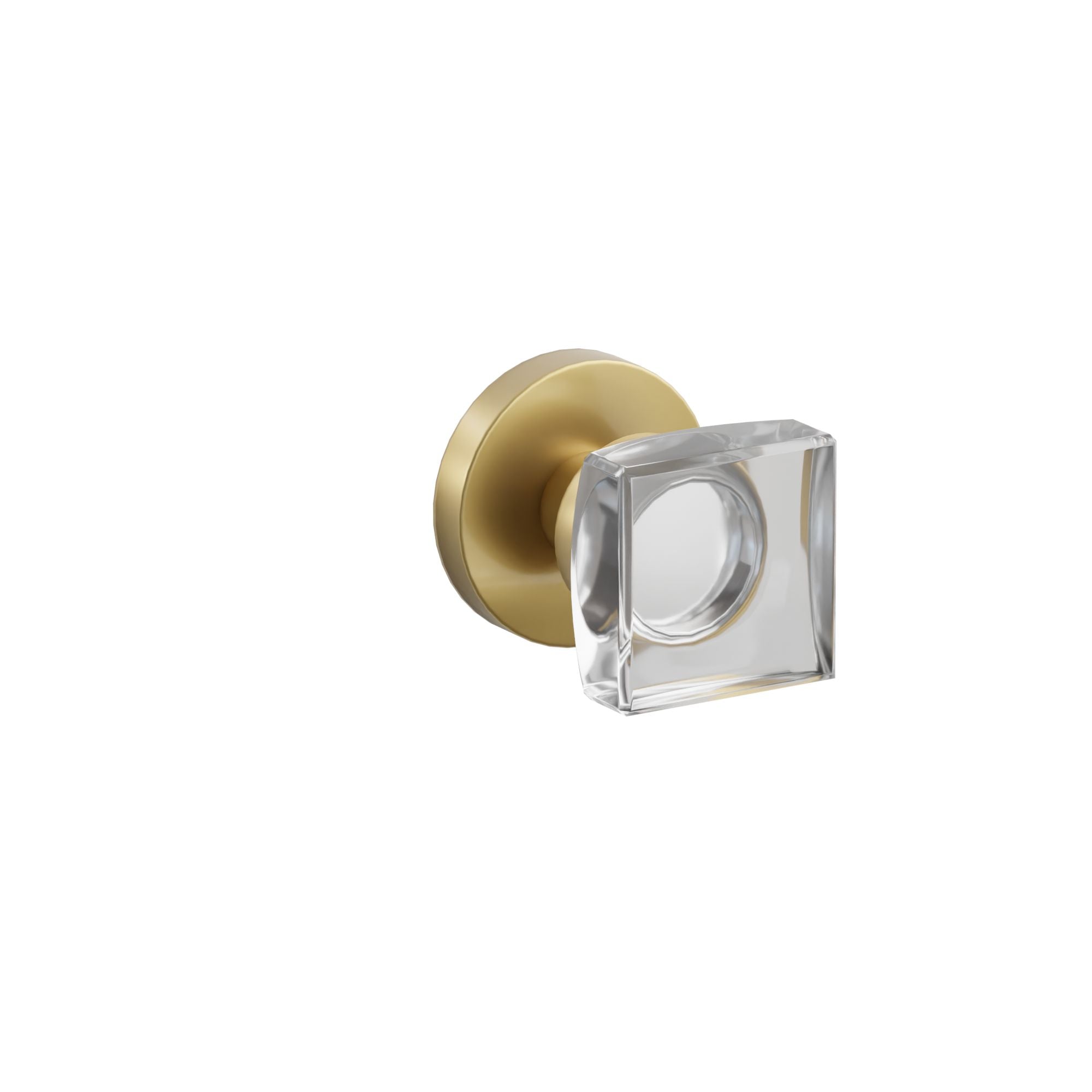 Emtek Concealed Fastener Modern Square Glass Knob Set With Disk Rosette
