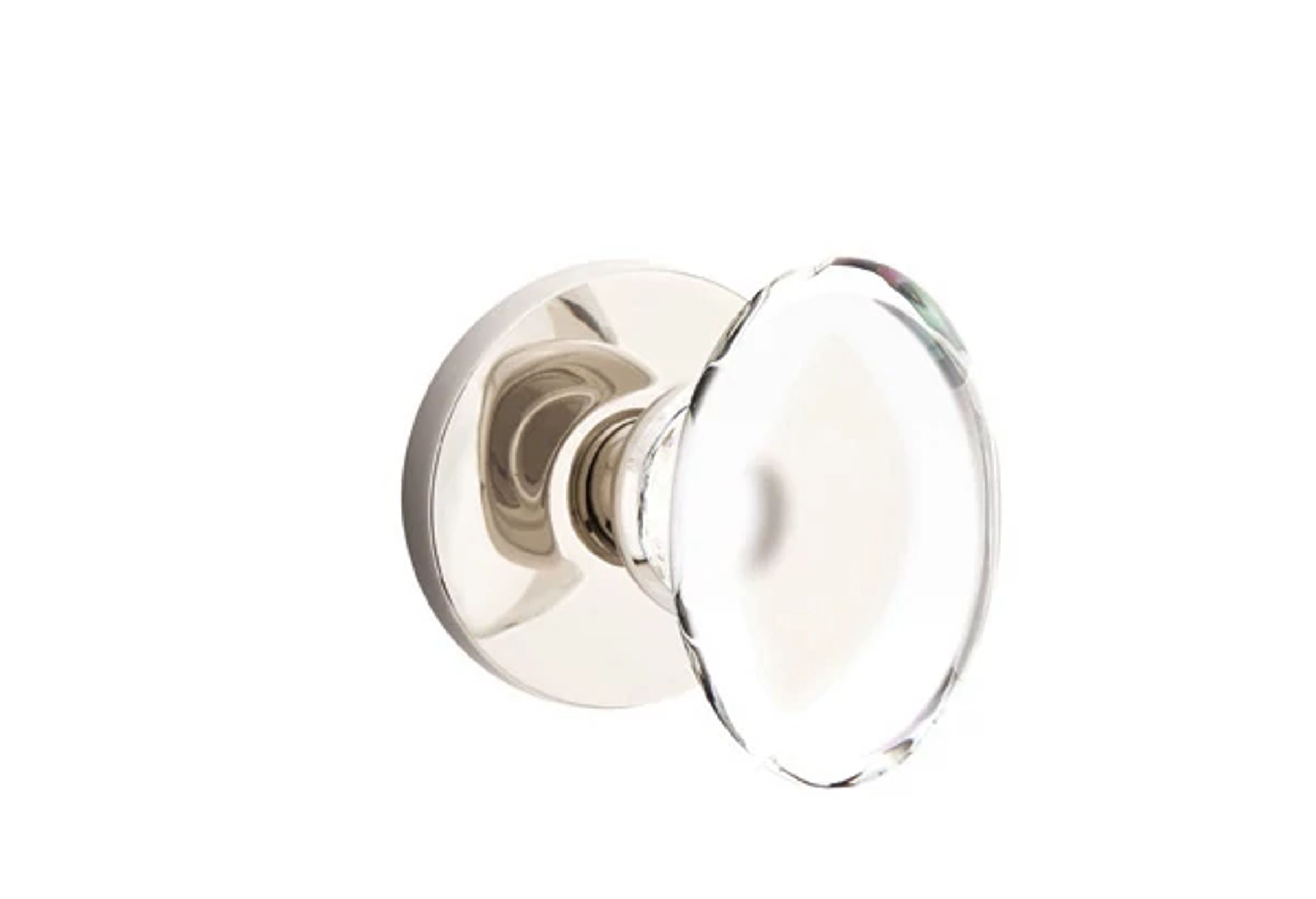 Emtek Concealed Fastener Hampton Glass Knob Set with Disk Rosette