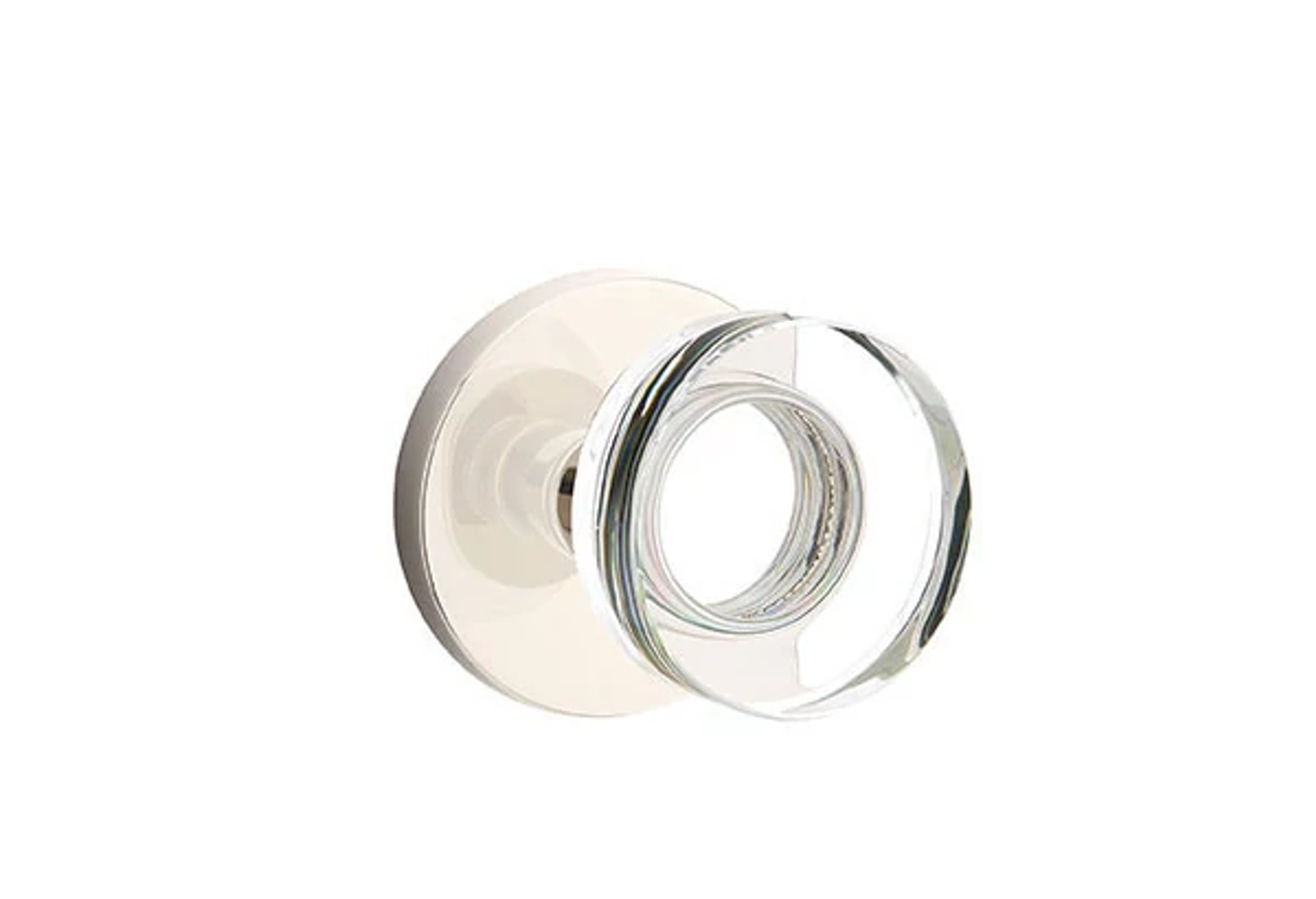 Emtek Modern Disc Glass Knob Set with Disk Rosette