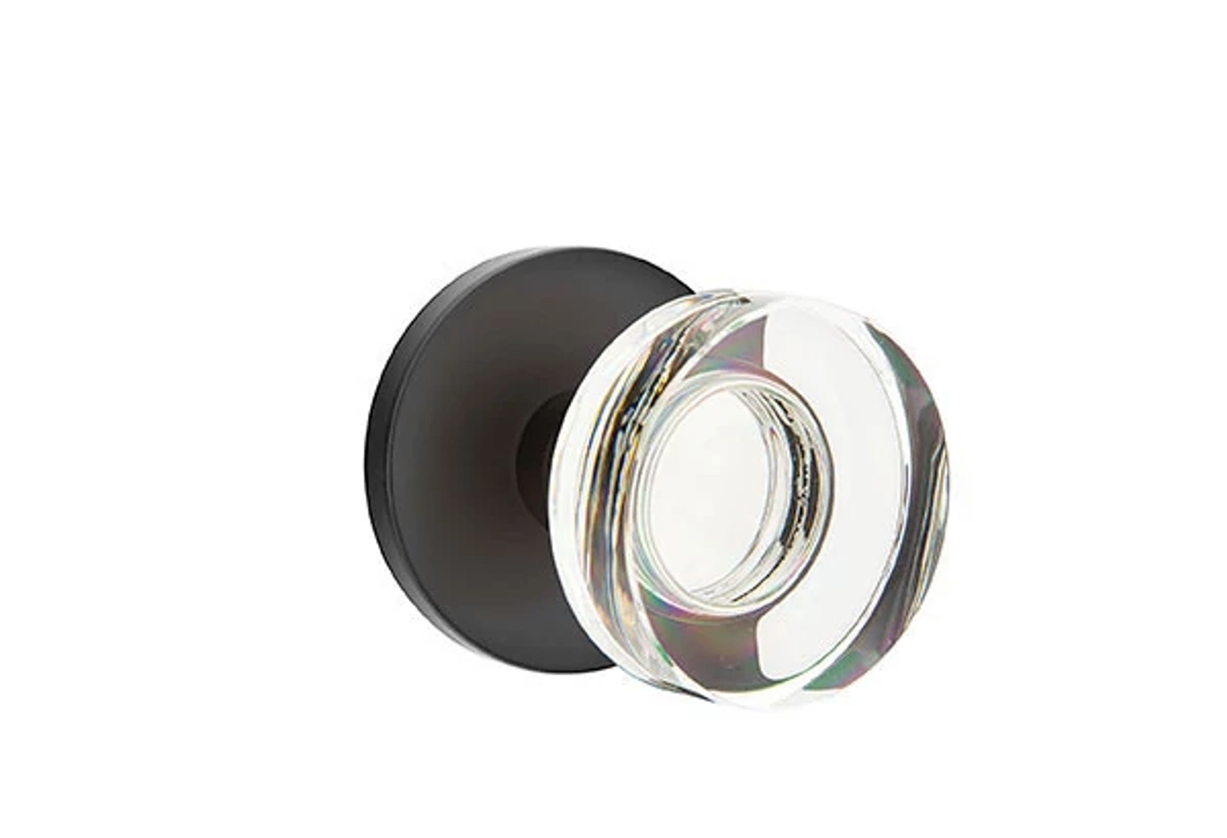 Emtek Modern Disc Glass Knob Set with Disk Rosette