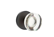 Emtek Concealed Fastener Modern Disc Glass Knob Set with Disk Rosette