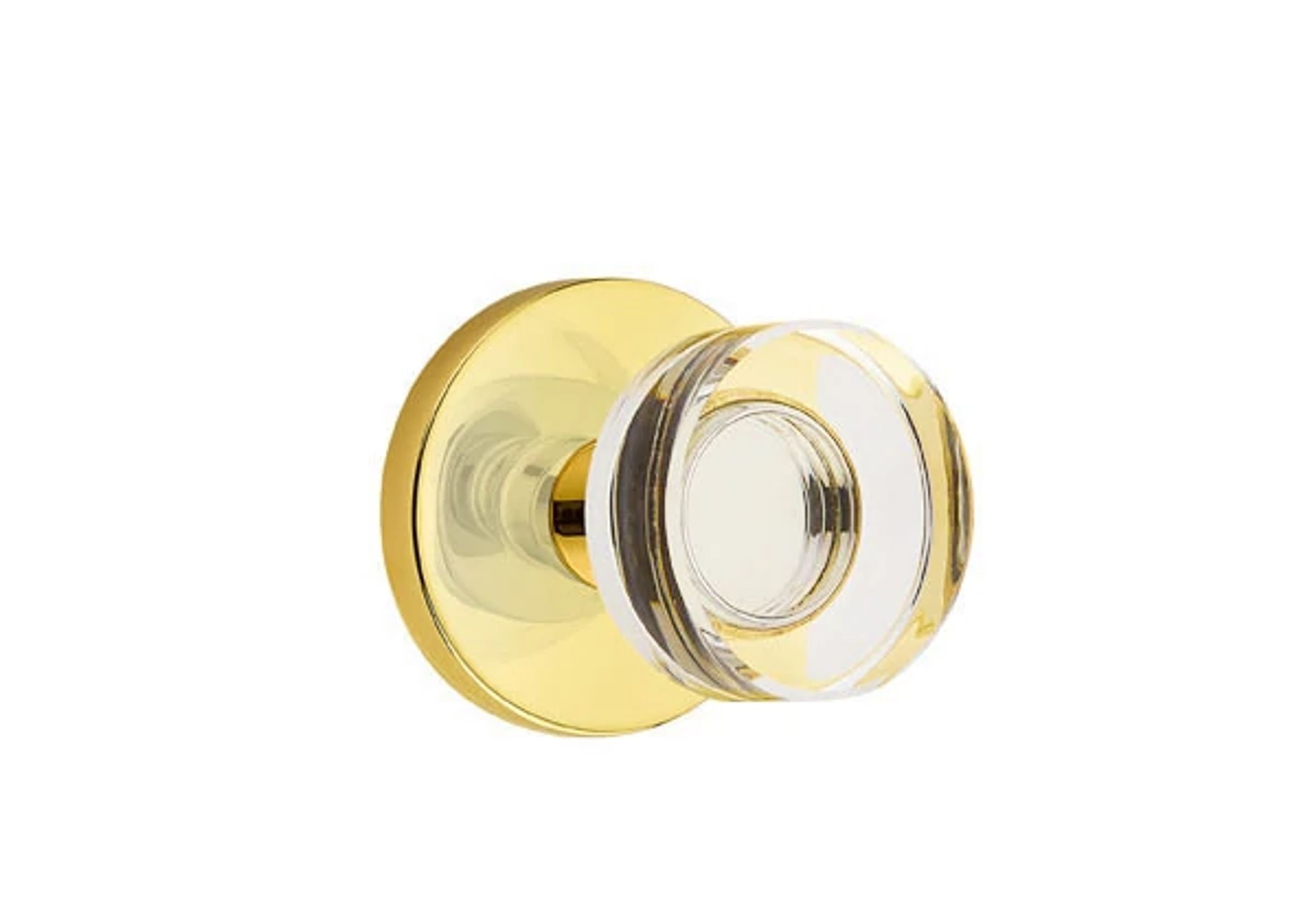 Emtek Concealed Fastener Modern Disc Glass Knob Set with Disk Rosette