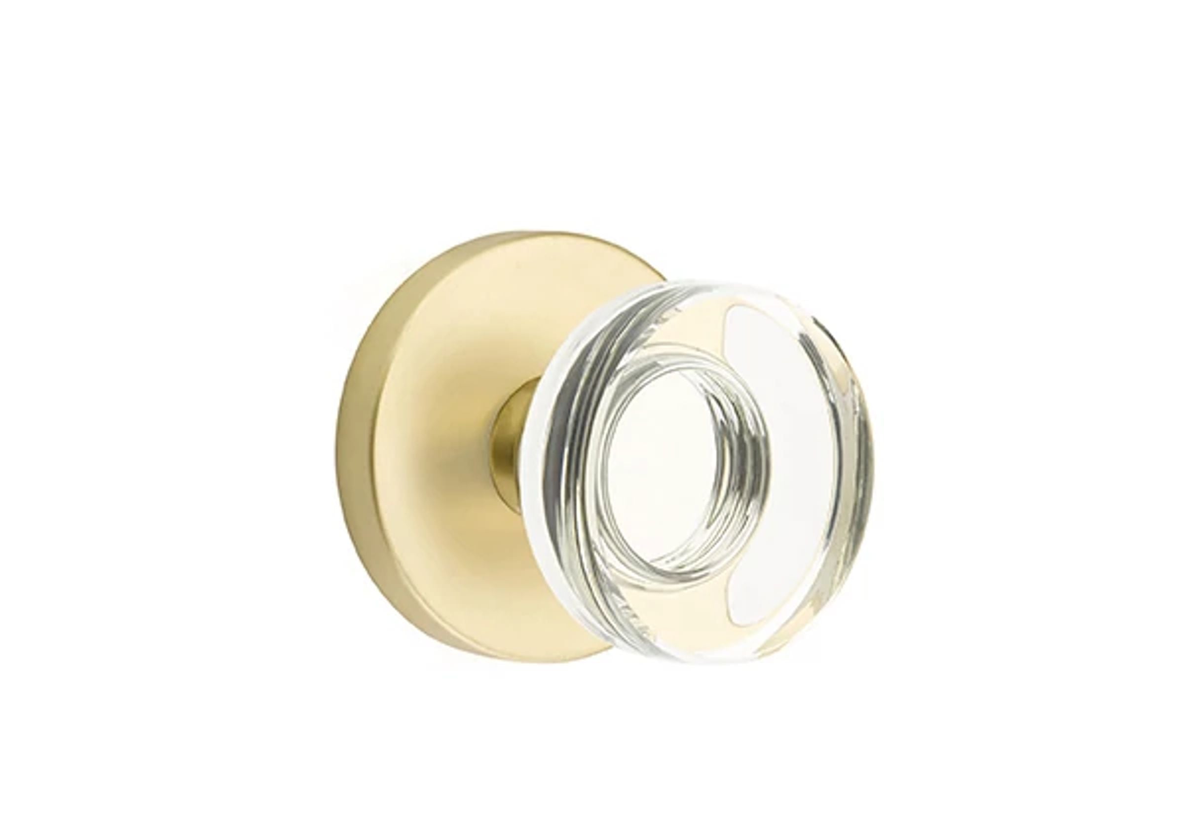 Emtek Modern Disc Glass Knob Set with Disk Rosette